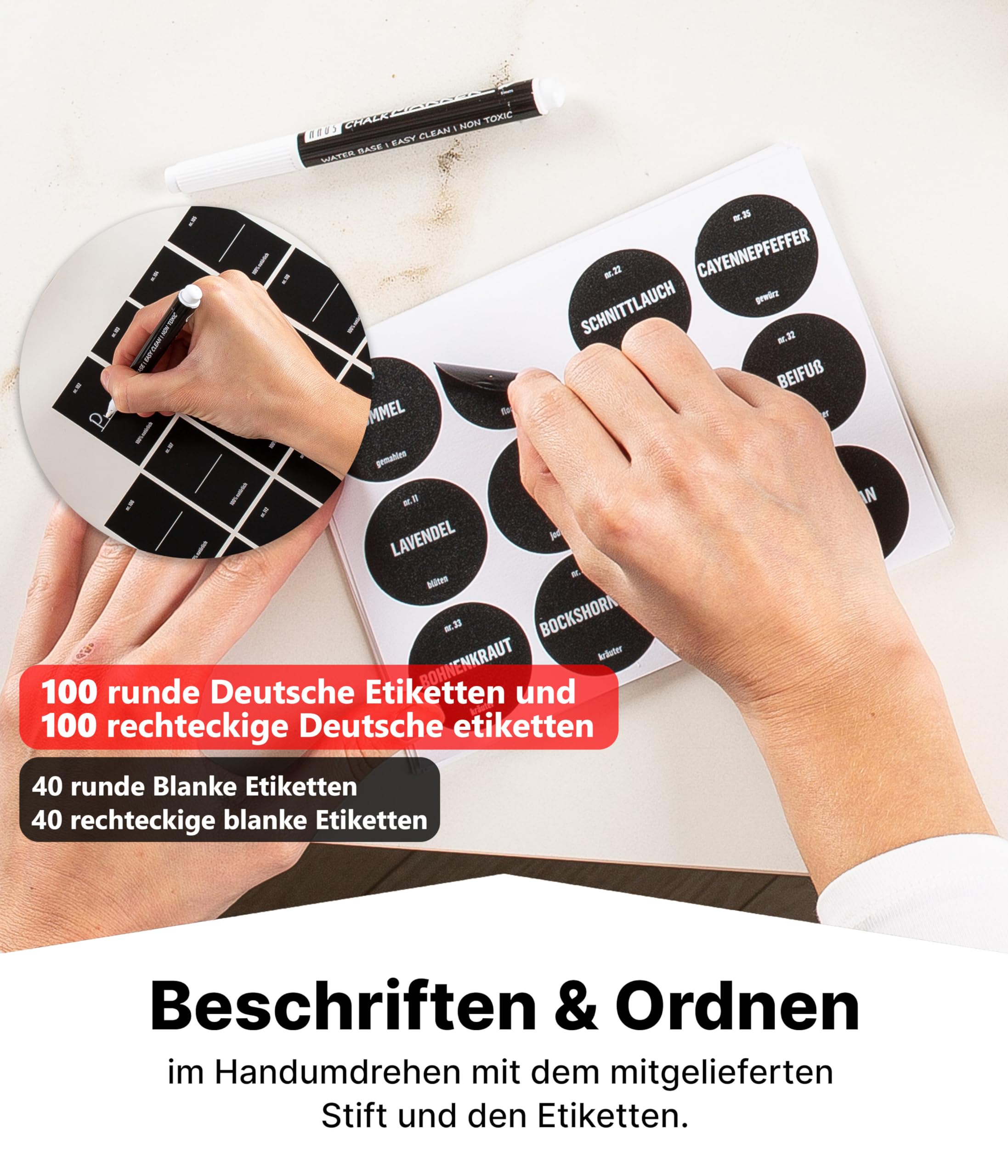 Deco haus® Gewürzregal Schublade [MIT 24 GEWÜRZGLÄSER & ETIKETTEN] - Gewürze Organizer - Gewürzeinsatz Schublade - Gewürzschublade Organizer mit Gläser - Schubladeneinsatz Gewürze