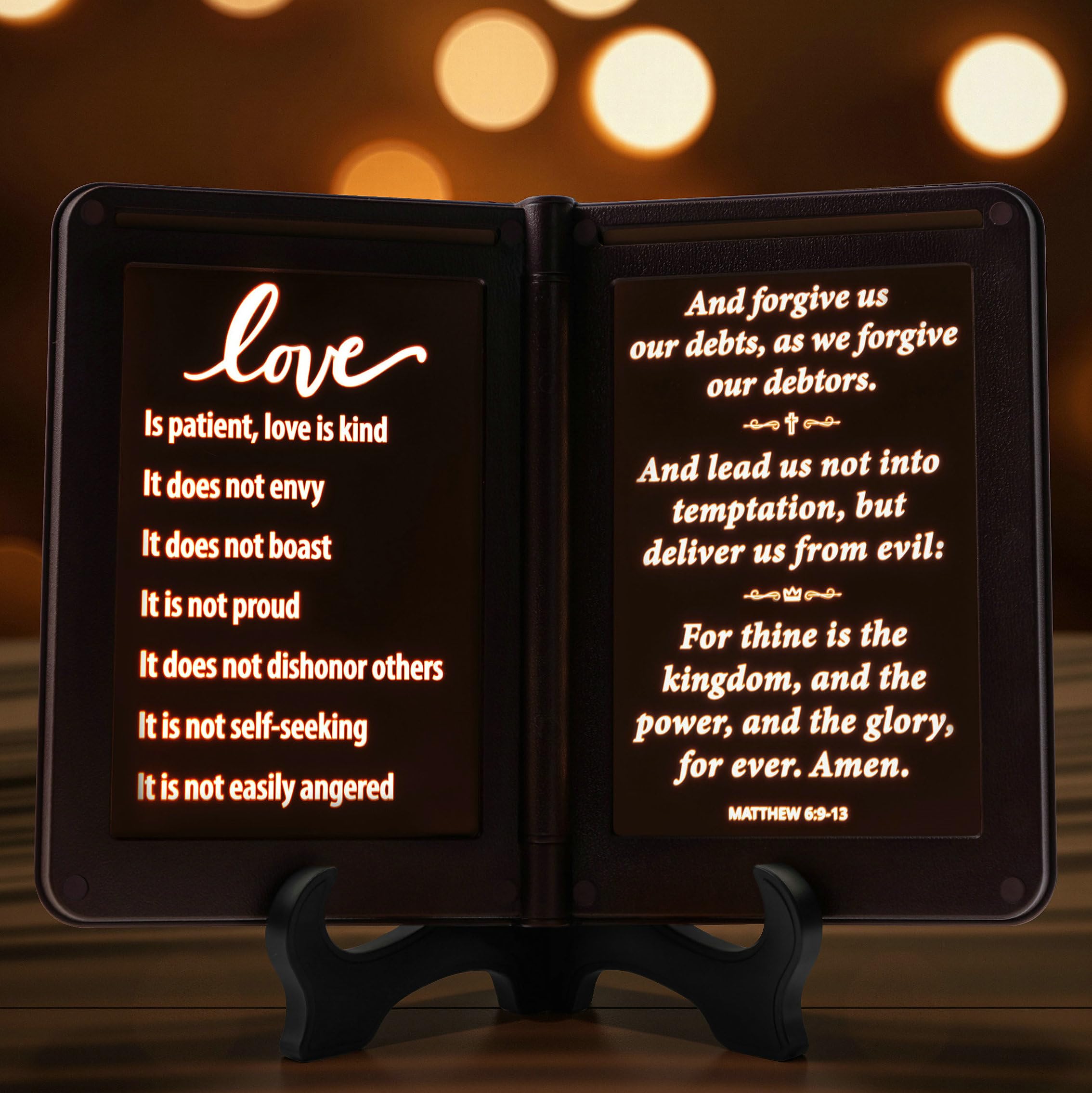 mamre Bible Verses Lamp, Scripture Display Night Light, Thy Word is a lamp Unto My feet, and a Light Unto My Path - Image 3