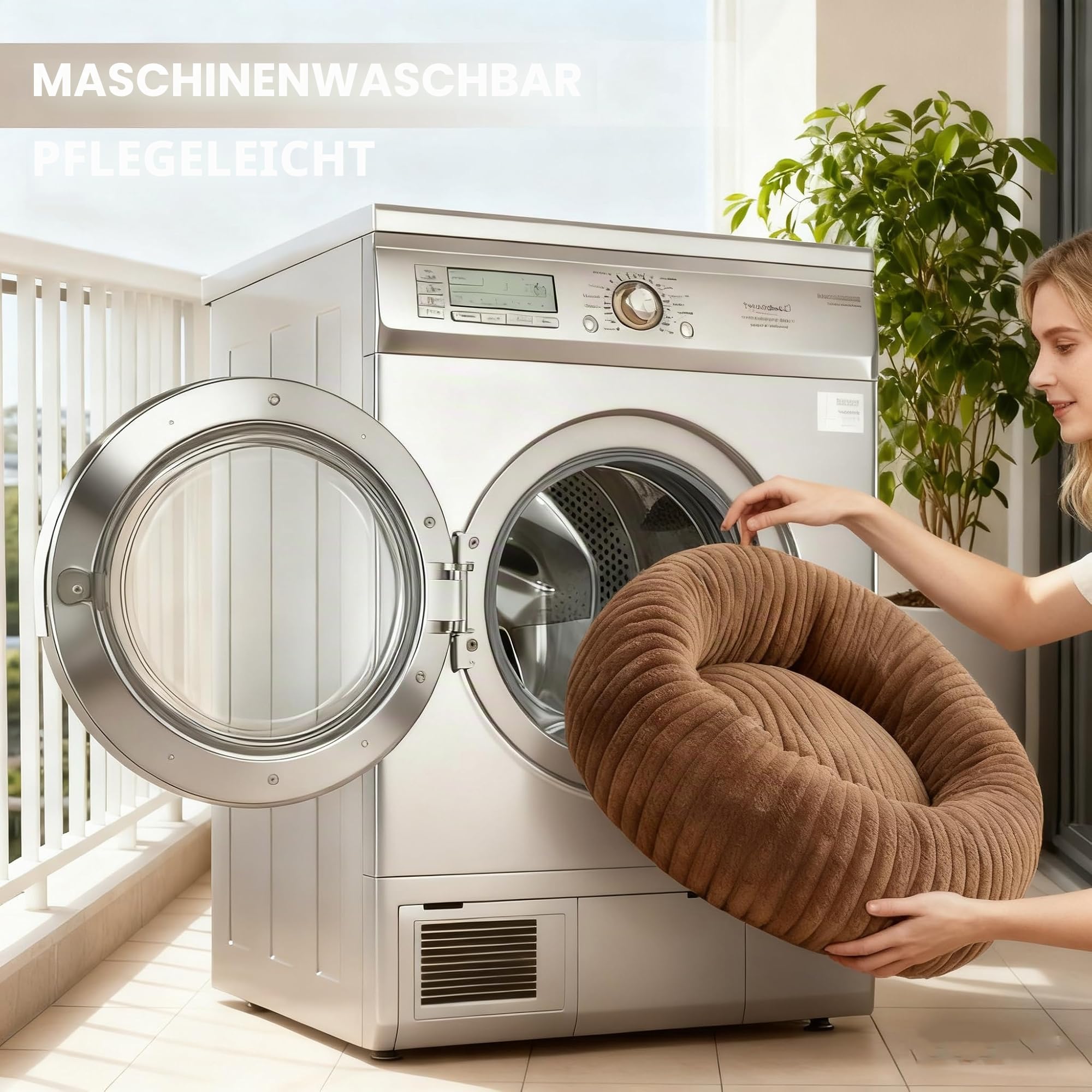 Flauschig Haustierbett Waschbar Hundebett Katzenbett Rund Donut Hundekorb Indoor Katzenkissen Katzenkorb Plüsch Welpenbett Schlafplatz für Katzen Kleine Mittelgroße Hunde