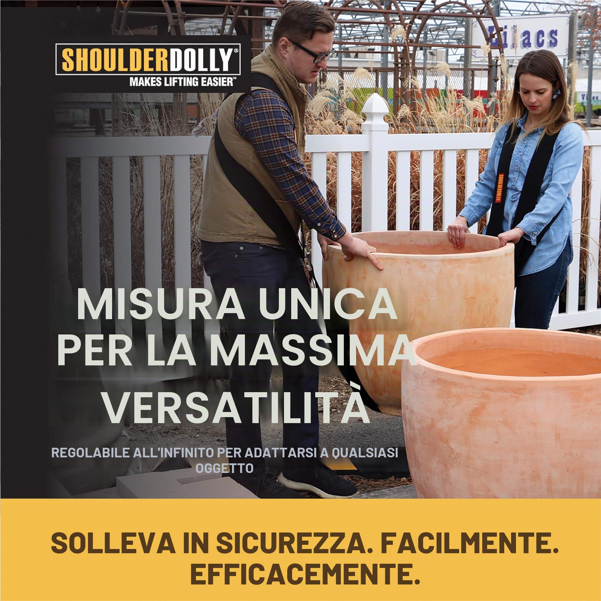 Shoulder Dolly - Cinghie per sollevamento mobili per 2 persone: Spostamento, sollevamento, trasporto di mobili, elettrodomestici, oggetti pesanti e ingombranti in modo facile, sicuro ed efficiente.