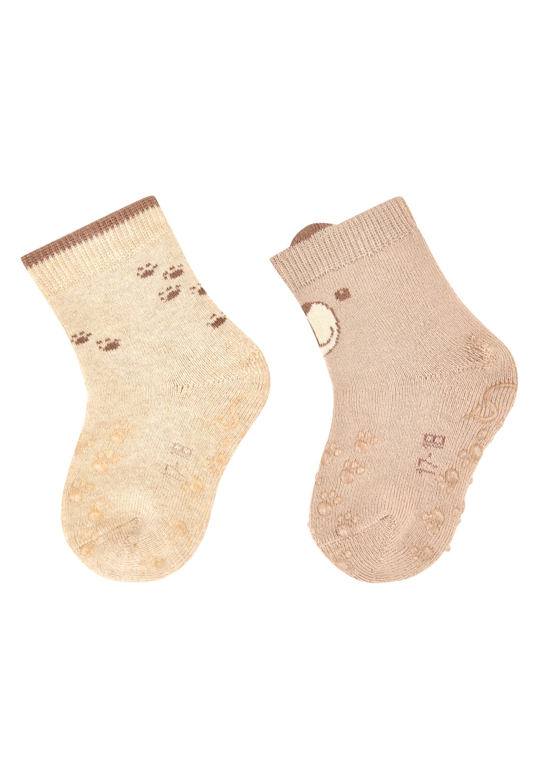 Sterntaler Unisex Sand Abs Crawling Socks Double Pack Bear, 17-18