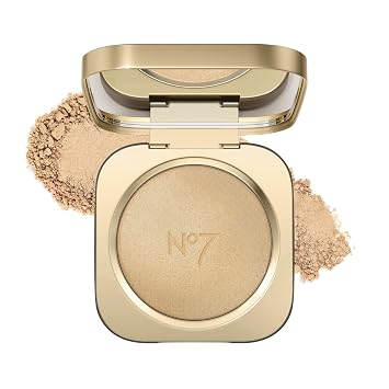 No7 Radiant Glow Powder Highlighter, Gold Silk, 5g
