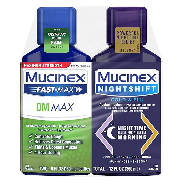 Buy Maximum Strength Mucinex FastMax DM Max & Mucinex Nightshift Cold