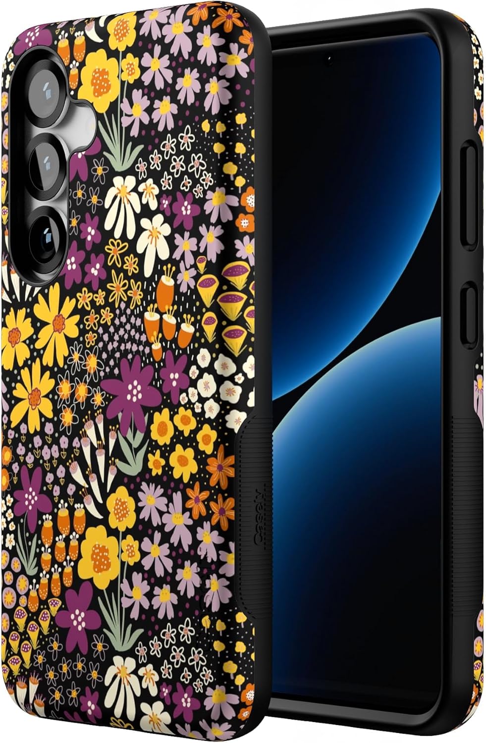 Casely Galaxy S25 Case | Falling for You | Plum Floral | Bold Protective Design | Compatible with MagSafe