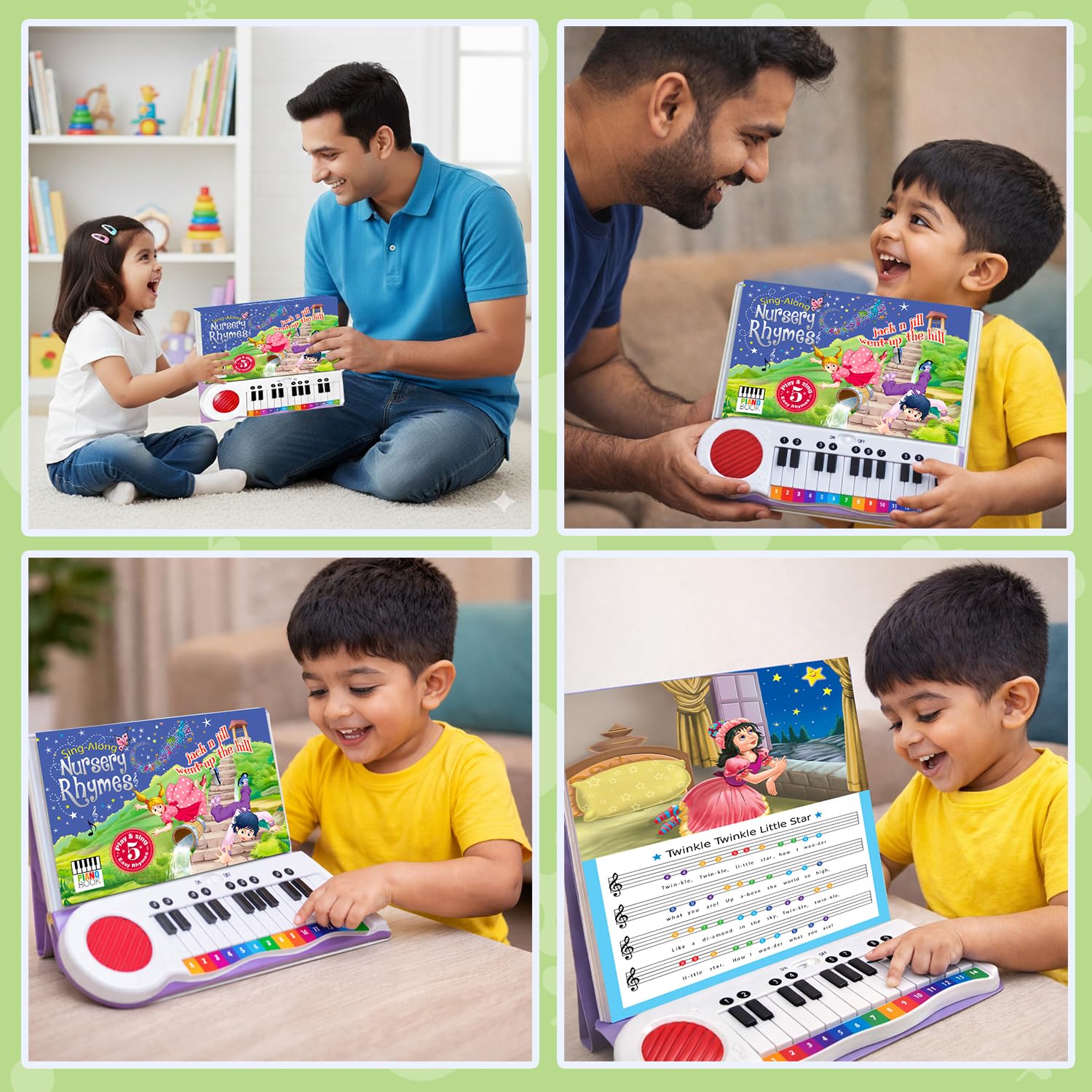 Sing-Along Nursery Rhymes Piano Book, Old Macdonald Had A Farm, 5 Easy Rhymes, Interactive Musical Toy 3