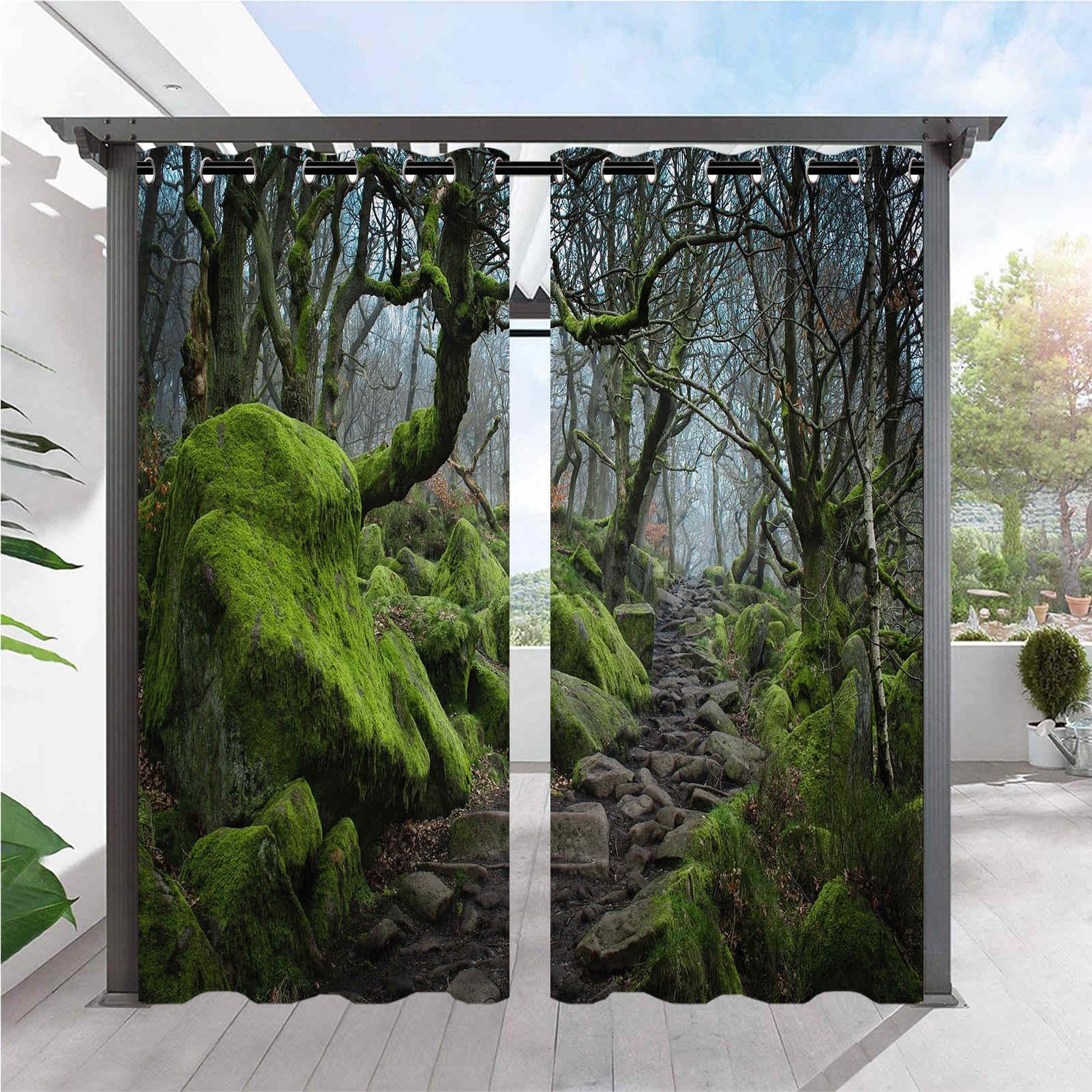 ANHOPE Patio Outdoor Curtains Waterproof Eyelet Top 52 x 84 Inch 2 Panels — image 1