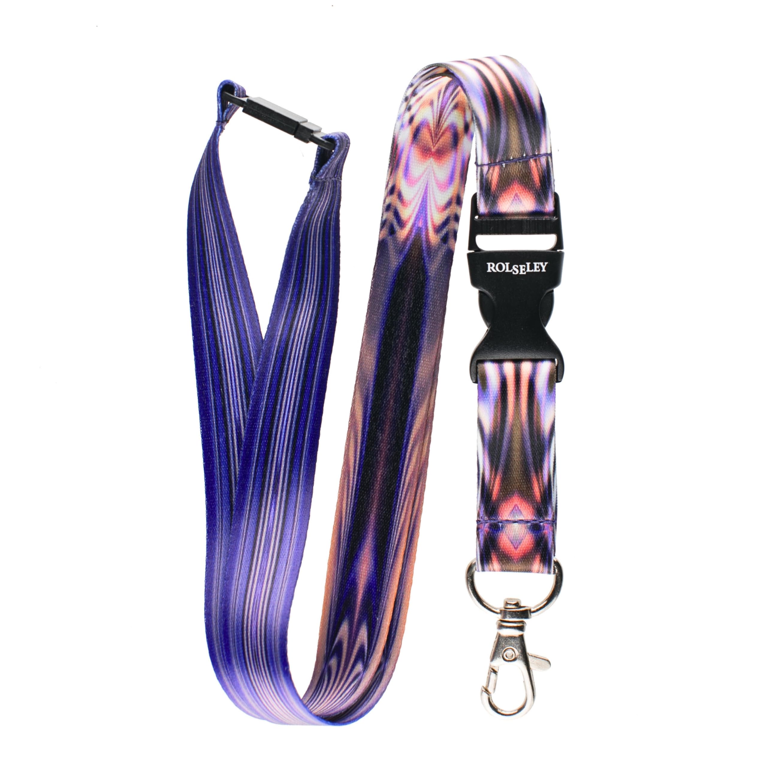 ROLSELEY Lanyard Neck Strap PLASMA ABSTRACT Pattern With Metal Lobster Claw Clip And Safety Breakaway for ID and Passes for Everyday Use at Office, School, Events