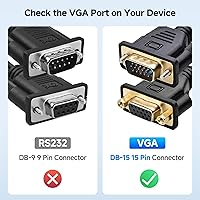 Vista 4 de Cable Matters Cable de extensión VGA (cable VGA macho a hembra) - 6 pies, no cable macho doble, no para uso DB9/serie