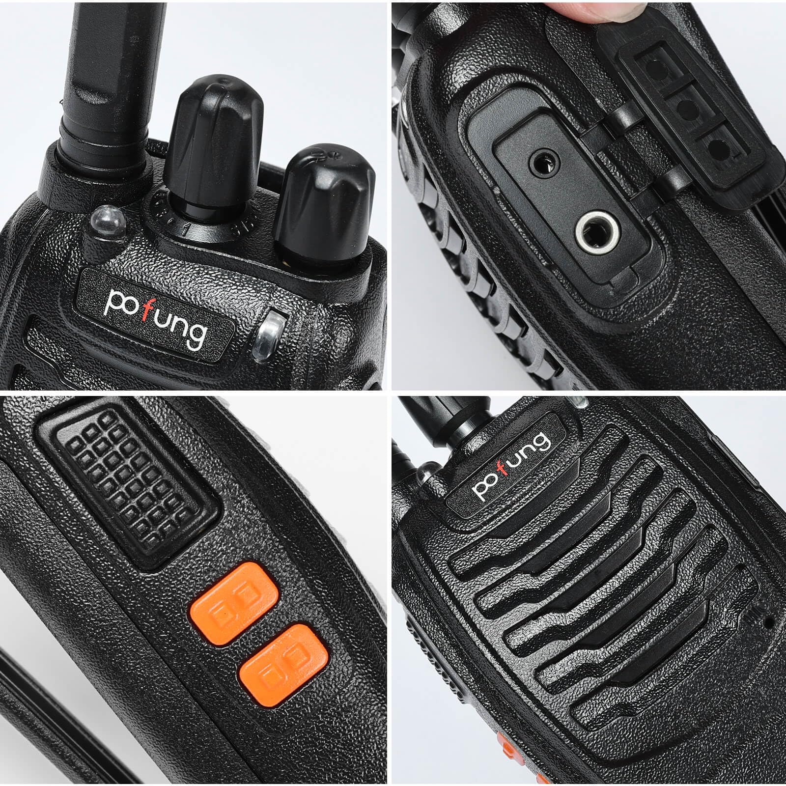 PT88E Talkie Walkie Professionnel, Chargeur à 6 Voies, PMR446 VOX Longue Portée Talkie Walkie pour Restaurant Hôtel Hospitalité École (6 pièces, Oreillette)