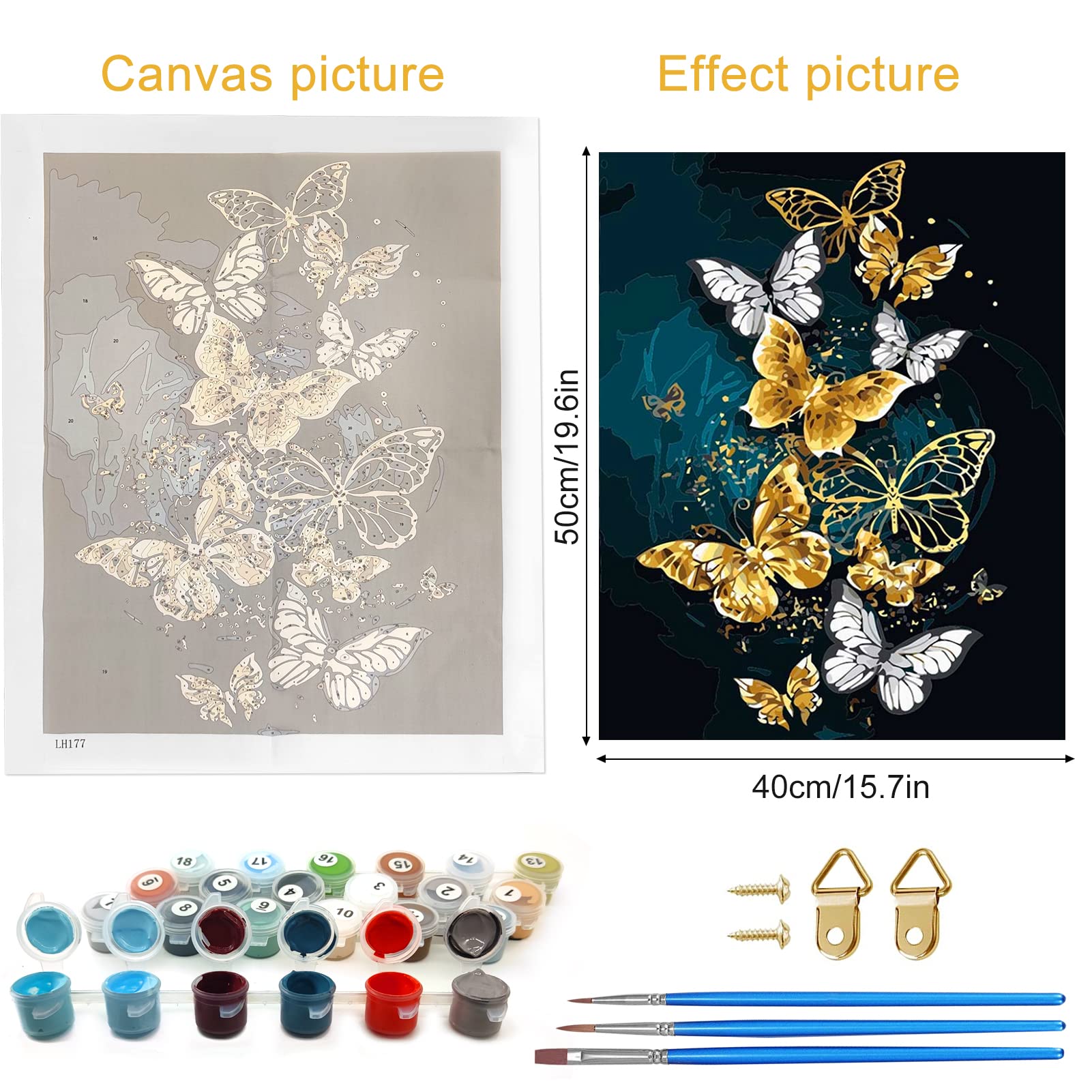 Dipingere con i Numeri Adulti 40x50cm, DIY Kit di Pittura Acrilica per Adulti Principianti Facile su Tela, Quadri da Dipingere Numerati Albero, Kit di Sole Pittura per Adulti Decor, Senza Cornice Z-5