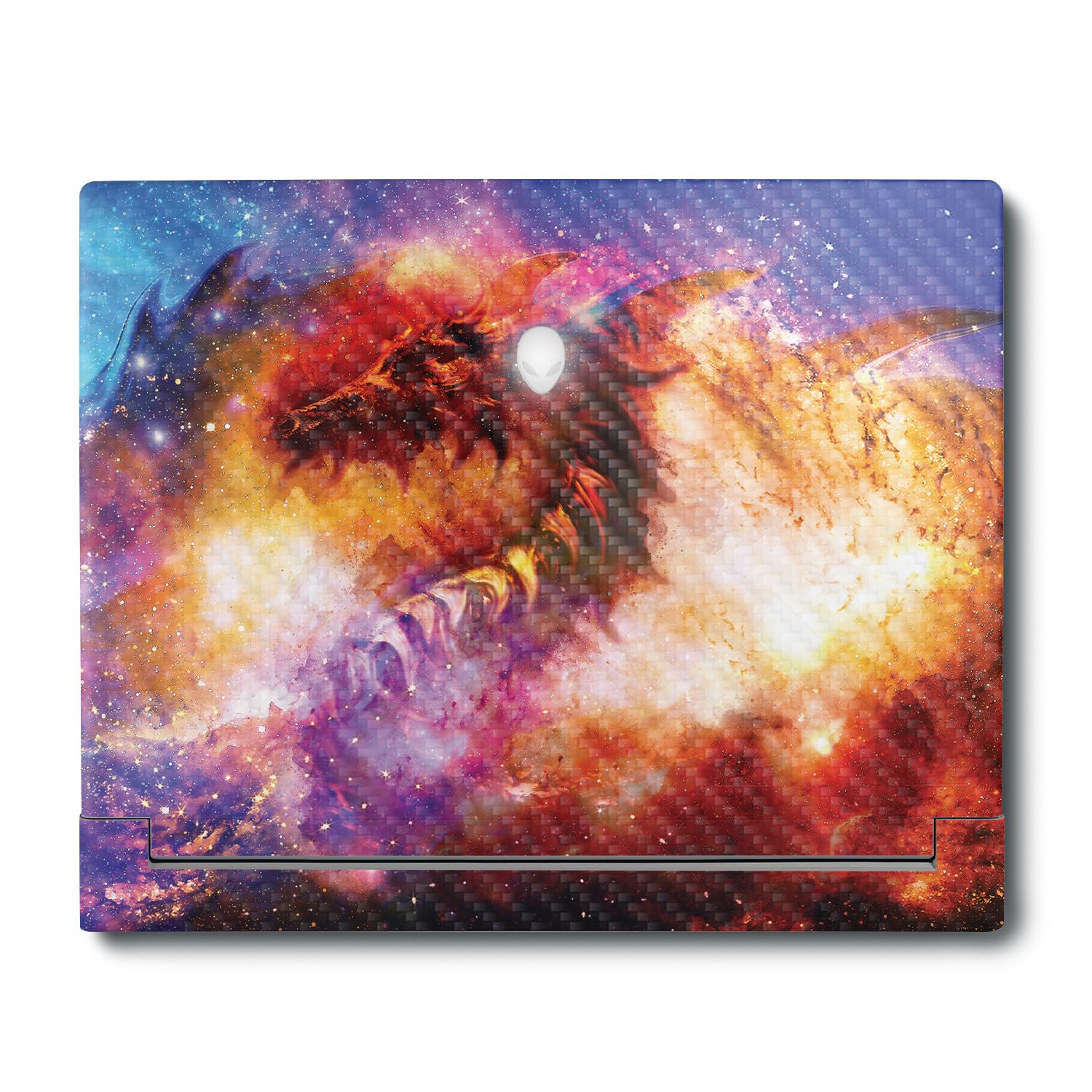 MightySkins Carbon Fiber Skin Compatible With Alienware X16 R1 (2023) Full Wrap Kit - Dragon Nebula | Protective, Durable Textured Carbon Fiber Finish | Easy To Apply &amp; Change Styles | Made in the USA