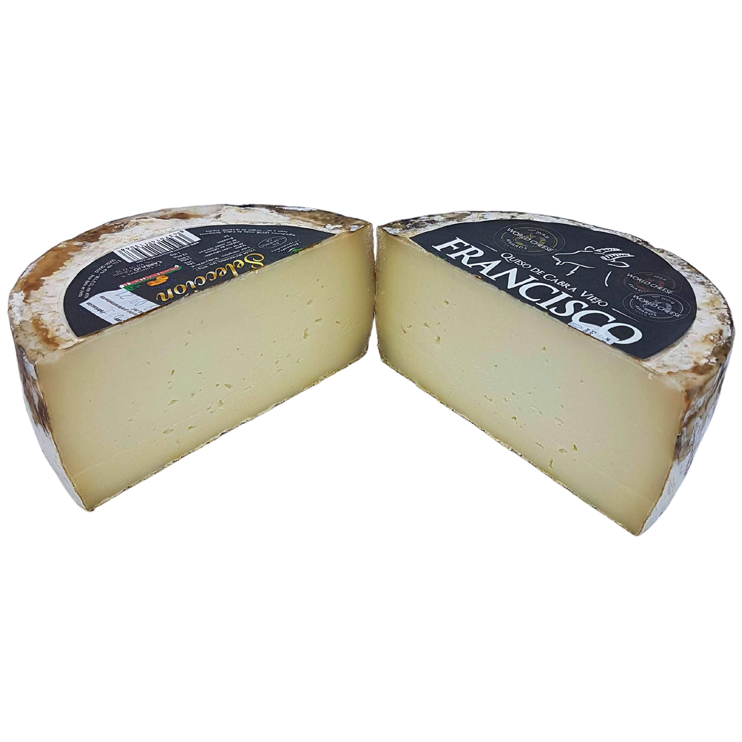 Queso de Cabra Extremeño Viejo Selección - Peso Aproximado 800 gramos - Elaborado con leche cruda de Cabra - Medalla de SUPER ORO en la categoría de Queso de Cabra Curado