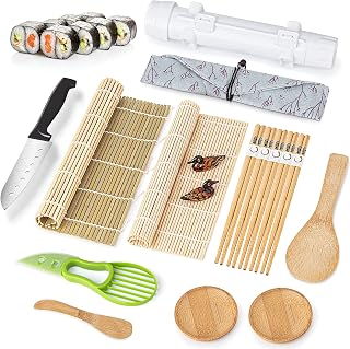 Luney Sushi Making Kit for Beginners: All-in-One Bazooka Roller Set with Bamboo Mats, Avocado Slicer, Chopsticks
