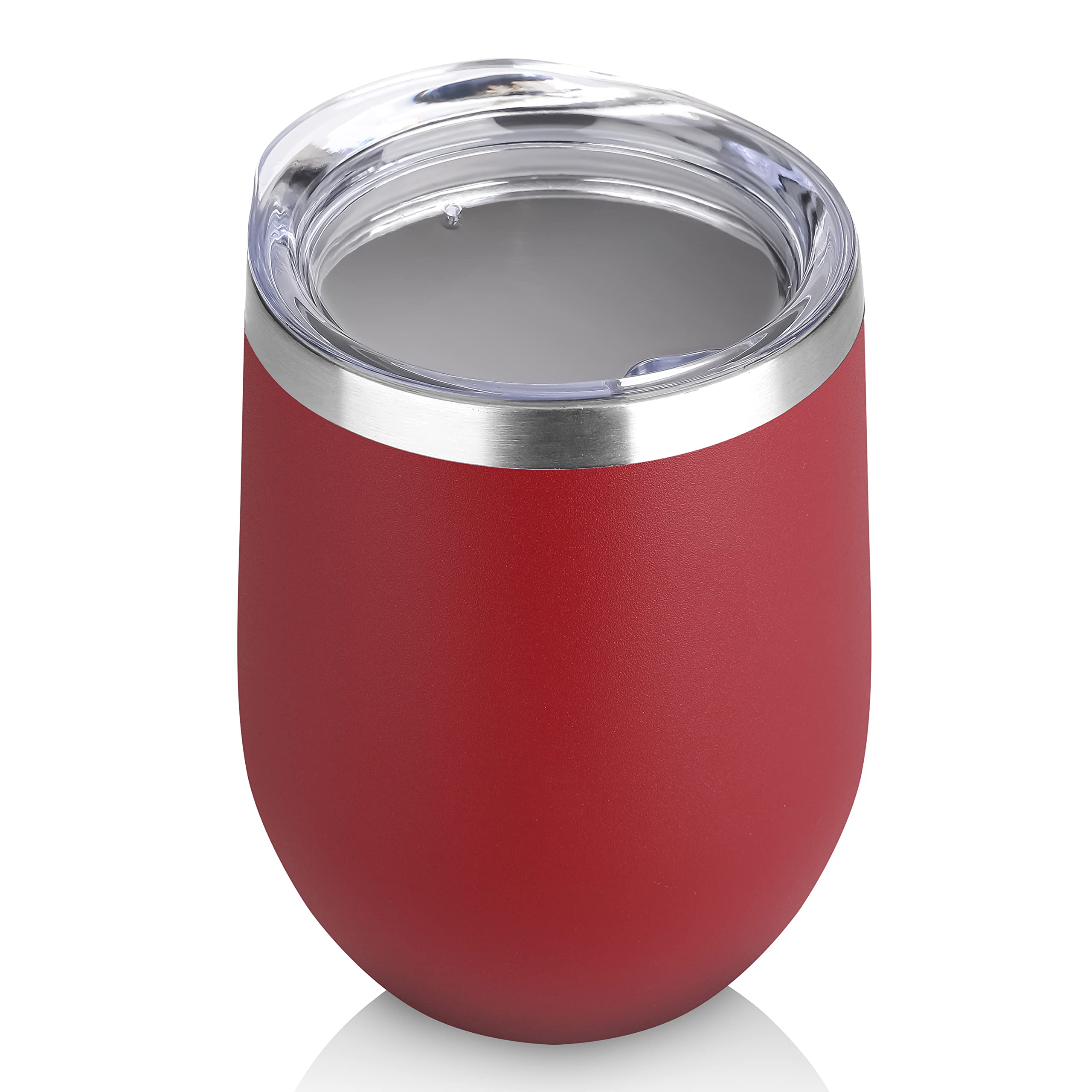 DOMICARE Stainless Steel Wine Tumbler Bulk with Lid, Personalized Insulated Tumblers Set, 12oz Travel Coffee Cups 15 stainless, Red and blue