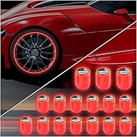 Vista 17 de 20 tapones fluorescentes para válvulas de neumáticos, tapones luminosos para válvula de aire de rueda de automóvil, accesorios de decoración