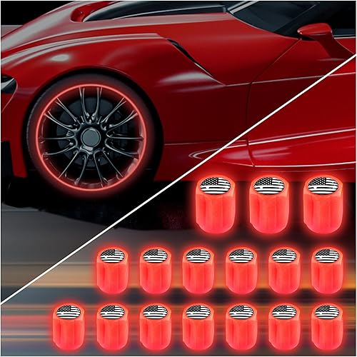 16 tapones fluorescentes para válvulas de neumáticos, accesorios de decoración universales para automóvilSUVbicicletacamionesmotocicletas,regalos