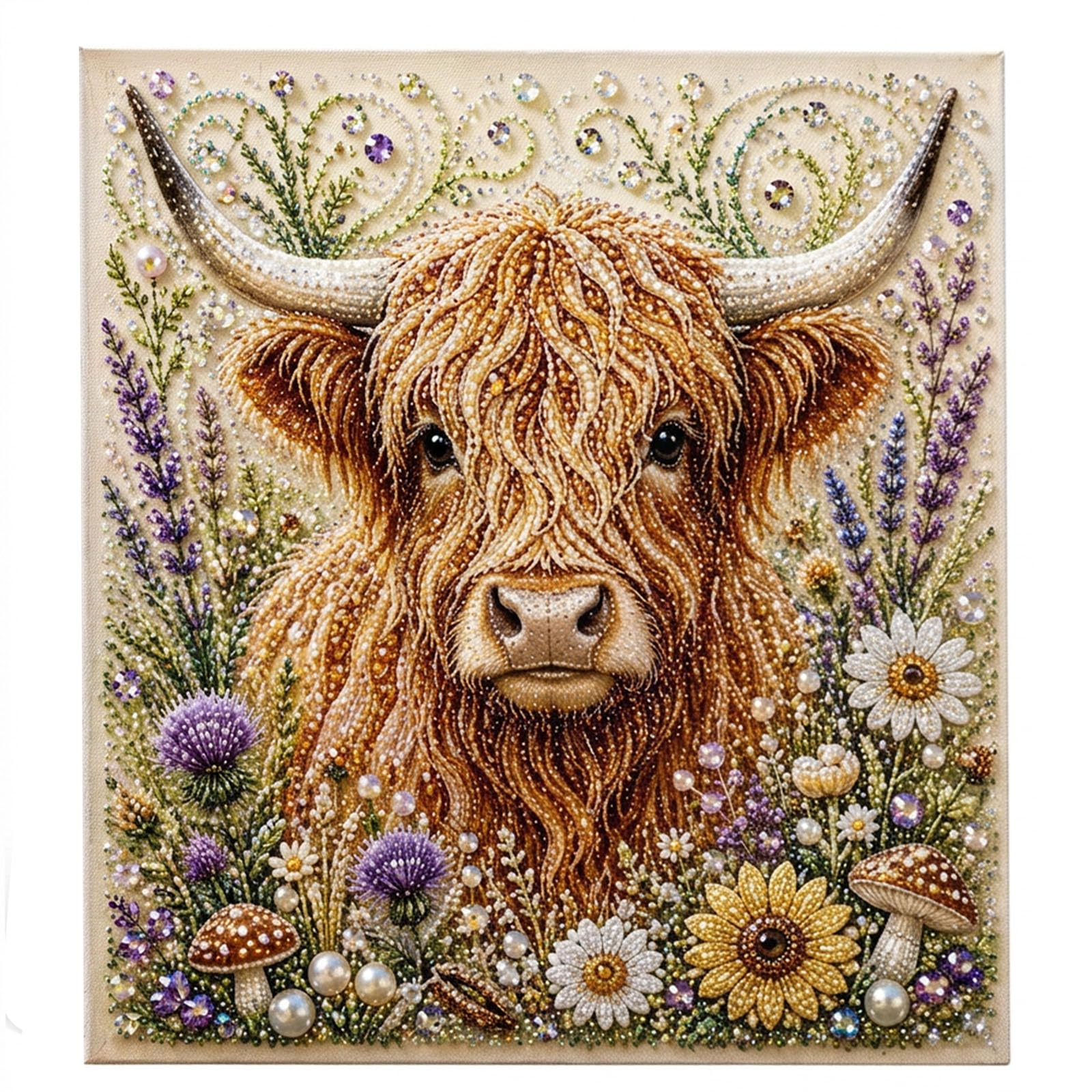 Wndgh Pearl Art Kits for Adults, Highland Cow, 1 Pack