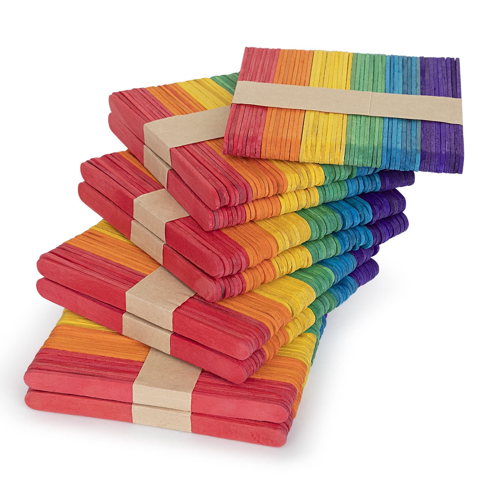 Darice 1000-Pack Craft Sticks - 4.5 Inch Colorful & Natural Wood Popsicle Sticks For DIY, STEM & Classroom