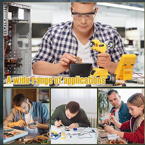 Miniatura 7 de Soldador inalámbrico para batería de 30 W, 18 V-24 V, kit de pistola de soldadura con alambre de soldadura, 5 puntas de soldadura para placa de