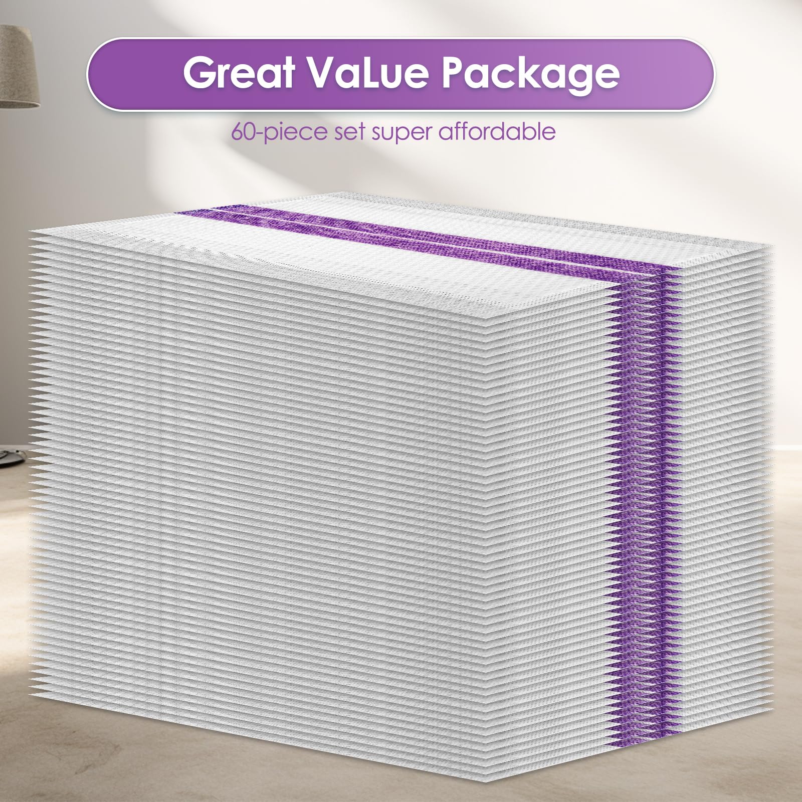 (60 Unidades) WetJet Recambios Desechables Para Fregona Compatibles con Swiffer WetJet, Recambios de Almohadillas Para Fregona Multisuperficie Para Limpieza de Pisos, Paquete de Repuesto de 60 Piezas