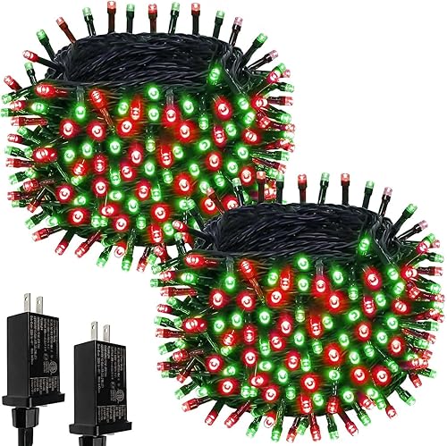 OZS Paquete de 2 luces LED extensibles superbrillantes de 164 pies, 400 luces LED extensibles rojas y verdes, impermeables, 8 modos de iluminación, disponible en Yaxa Venezuela