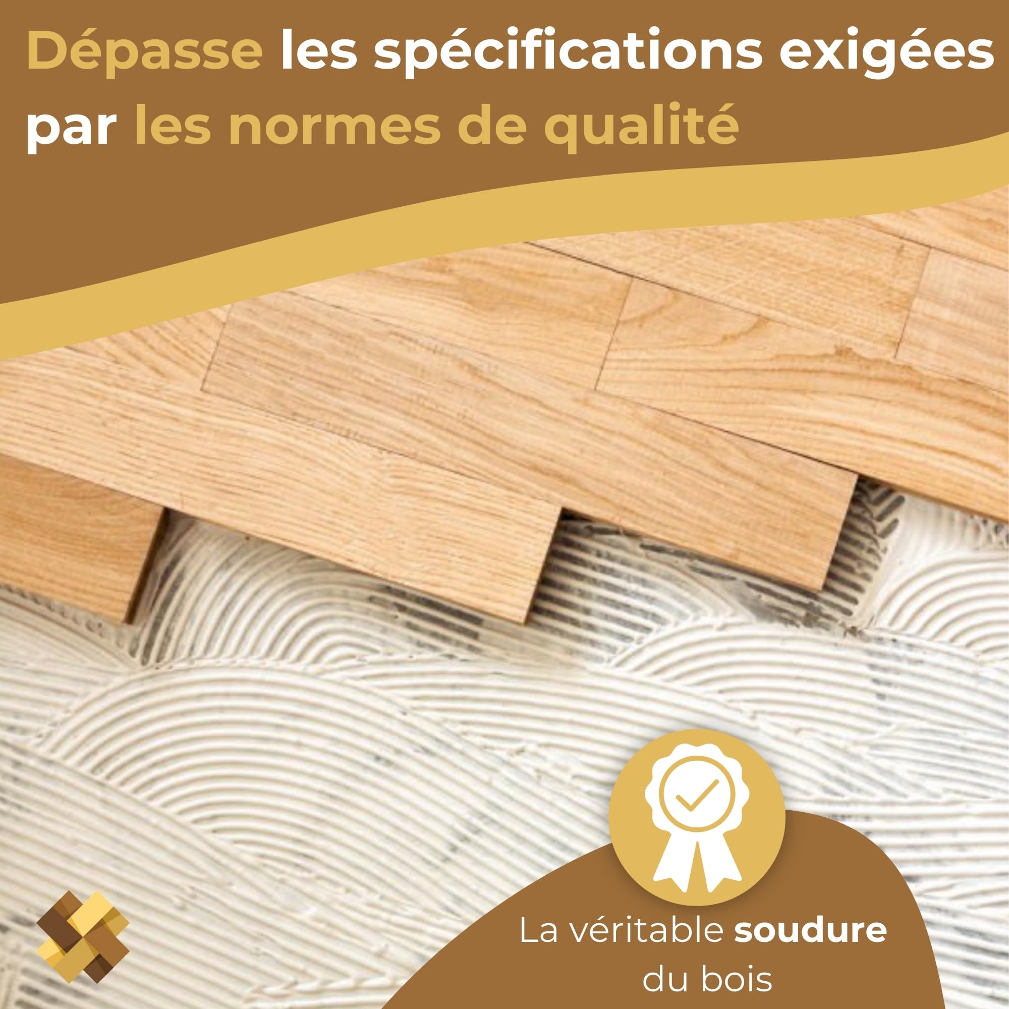 Colle Parquet Super Spéciale Adhésion Forte pour Tous les Bois - Fixation Résistante pour Stratifiés (1,2 kg)