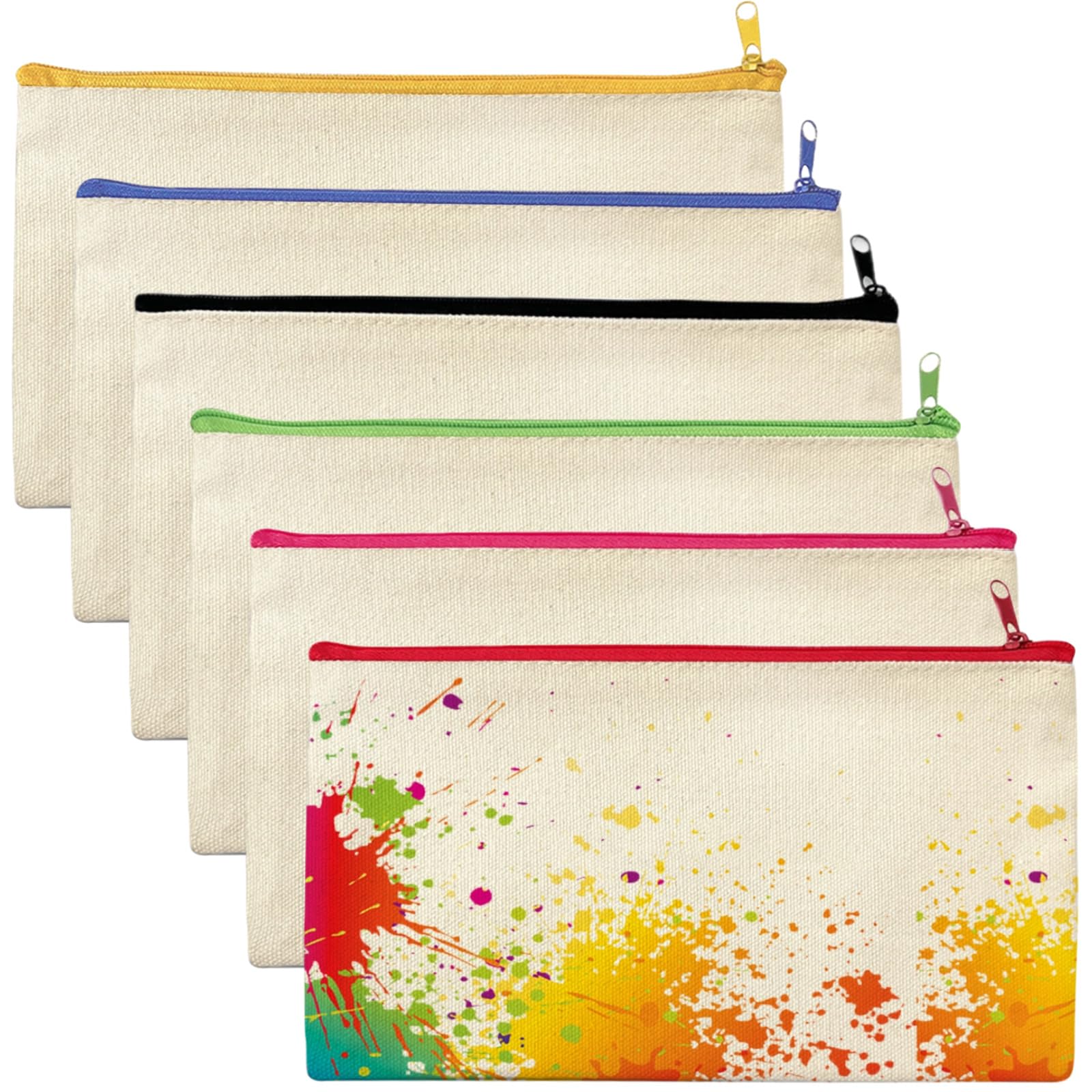 Set di 30 astucci in tela, in tinta unita, con grande capacità, colori assortiti con cerniera, astuccio artistico per fai da te e conservazione