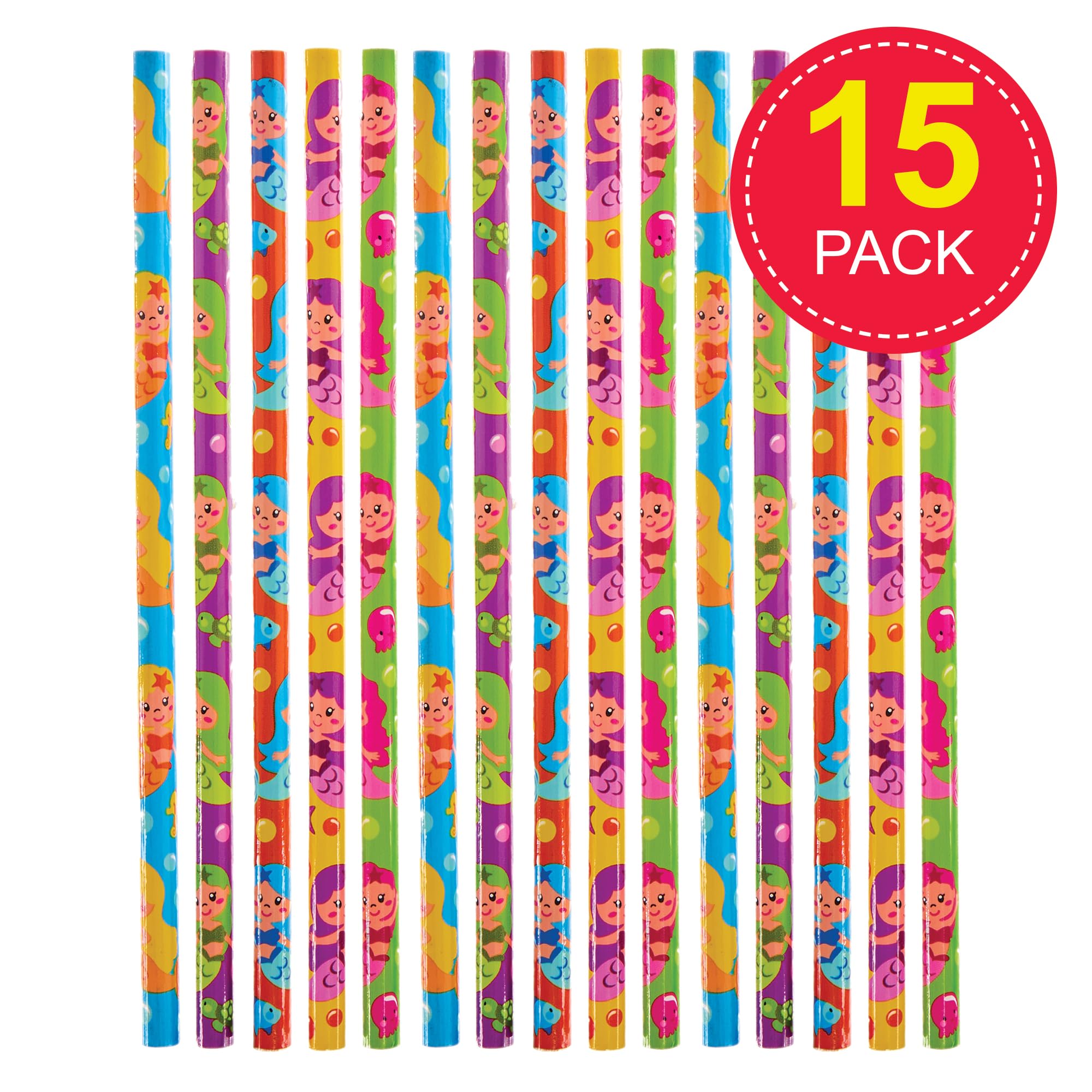 Baker Ross FX681 Sealife Pencils - Pack of 15, Party Bag Fillers and Favours for Kids Drawing and Writing Pencils - Image 2