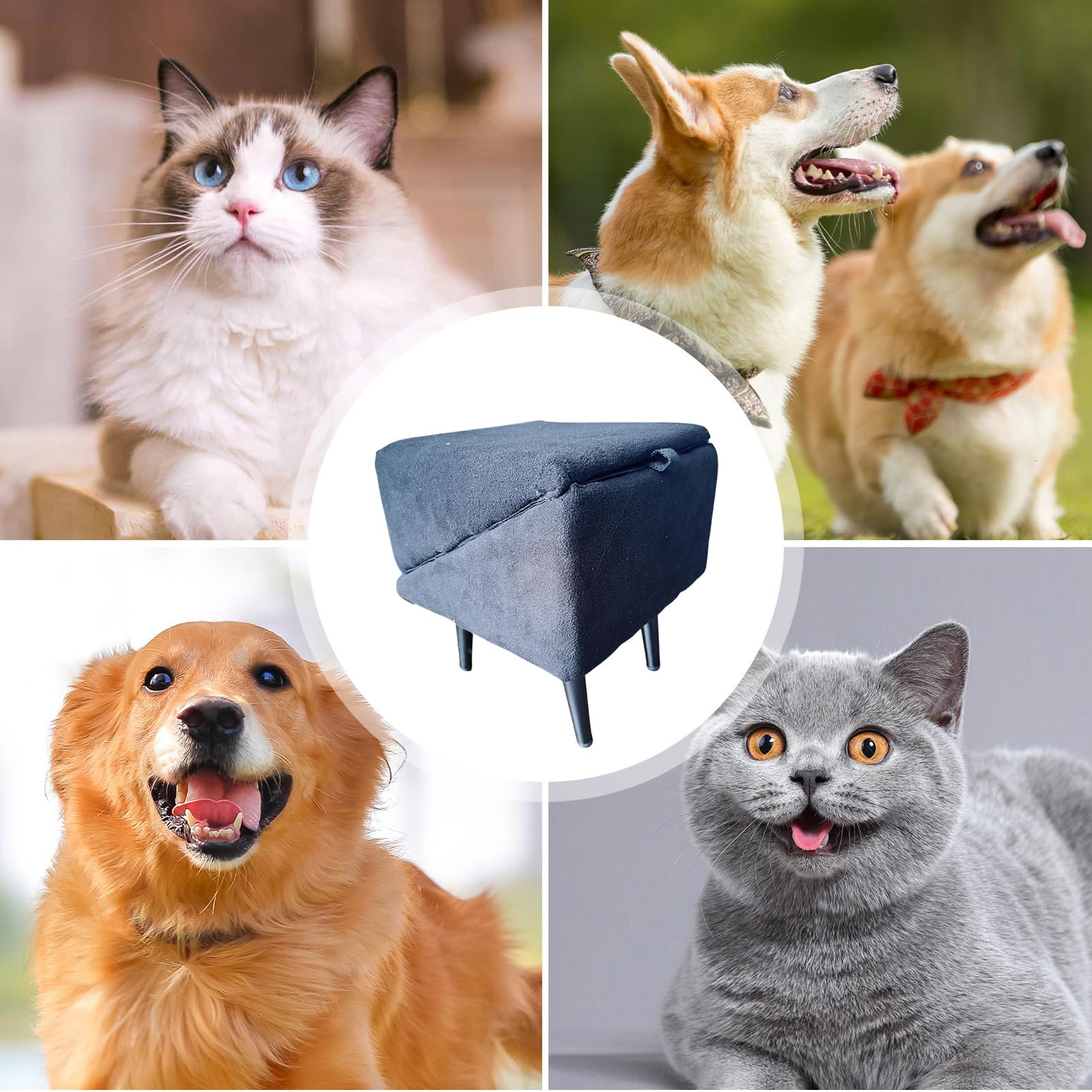 Rampa Per Divano Per Cani, Scaletta Antiscivolo Per Cani, Gradini Pieghevoli Per Letto, Scale E Gradini Portatili Multifunzionali Per Animali Domestici, Rampa Poggiapiedi 2 In 1, Per Cane E Gatti