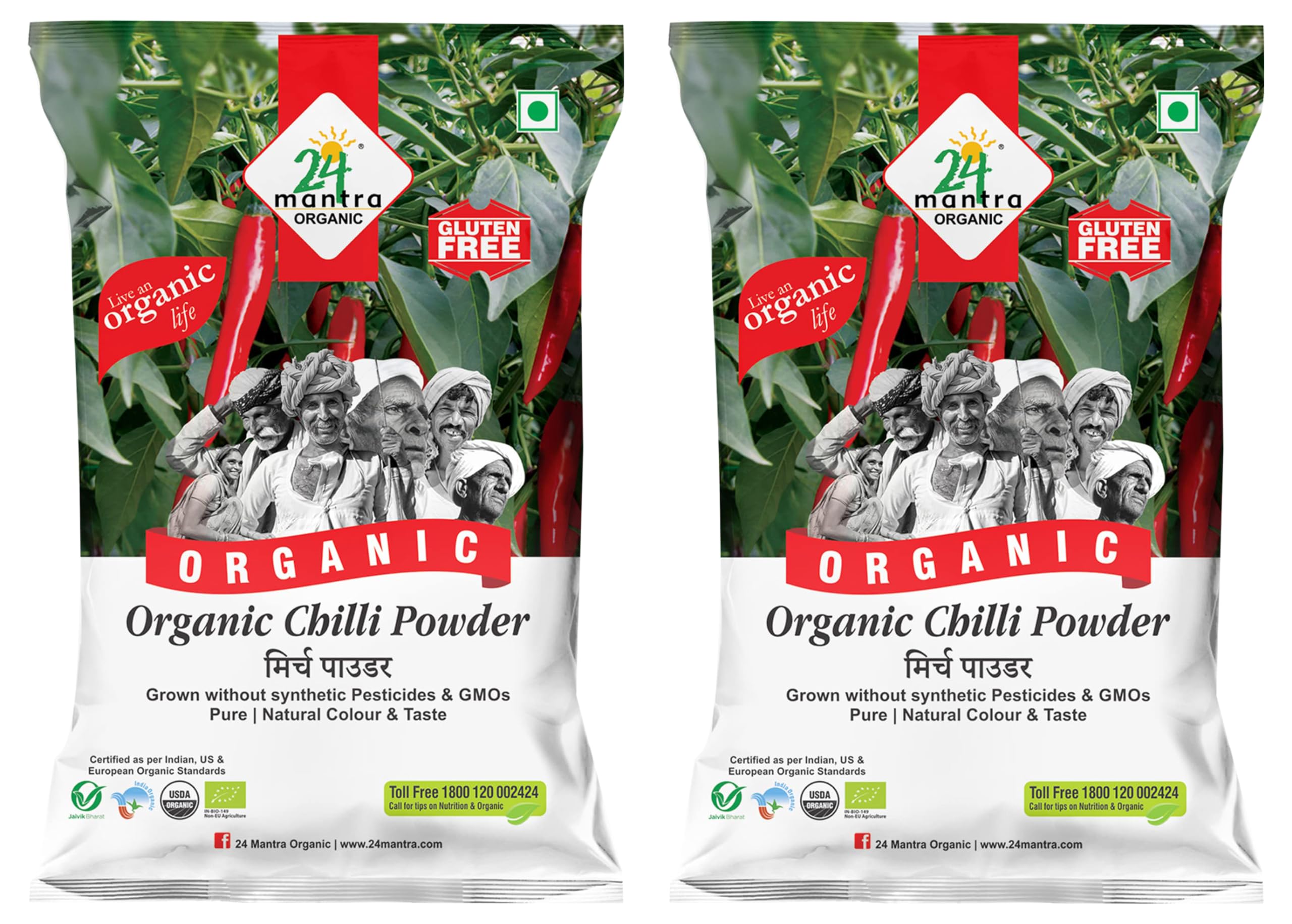 24 Mantra Organic Chilli Powder/Laal Mirch/Karam Podi - 100gms | Pack of 2 | 100% Organic | Chemical Free & Pesticides Free | Rich Flavour | Unadulterated (B0CVF39NYD) Amazon Price History, Amazon Price Tracker