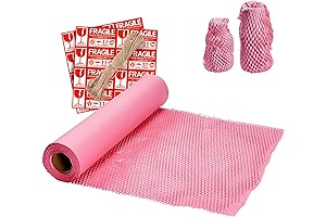 MUNBYN Pink Honeycomb Packing Paper, 15 Inches x 120 Feet