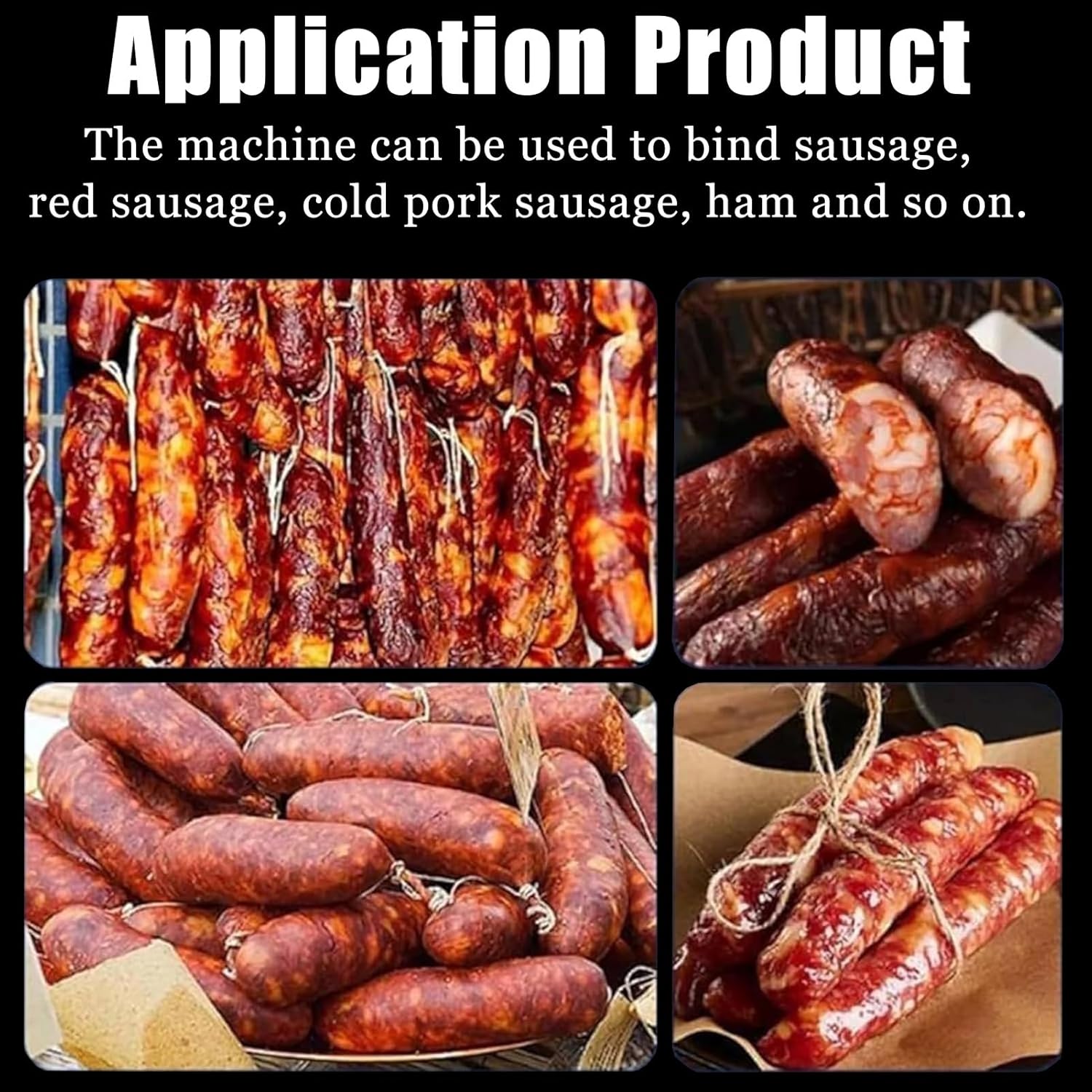 0-42mm Manual Sausage Tying Machine, Automatic Sausage Knotting Machine with Hand-Rolling Control, Stainless Steel Sausage Binding Strapping Machine Max Diameter 45mm for Restaurant