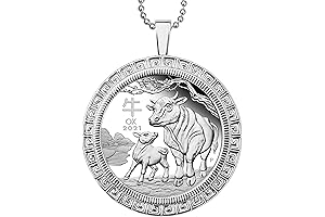925 Sterling Silver 2021 Lunar Ox Year Coin Necklace