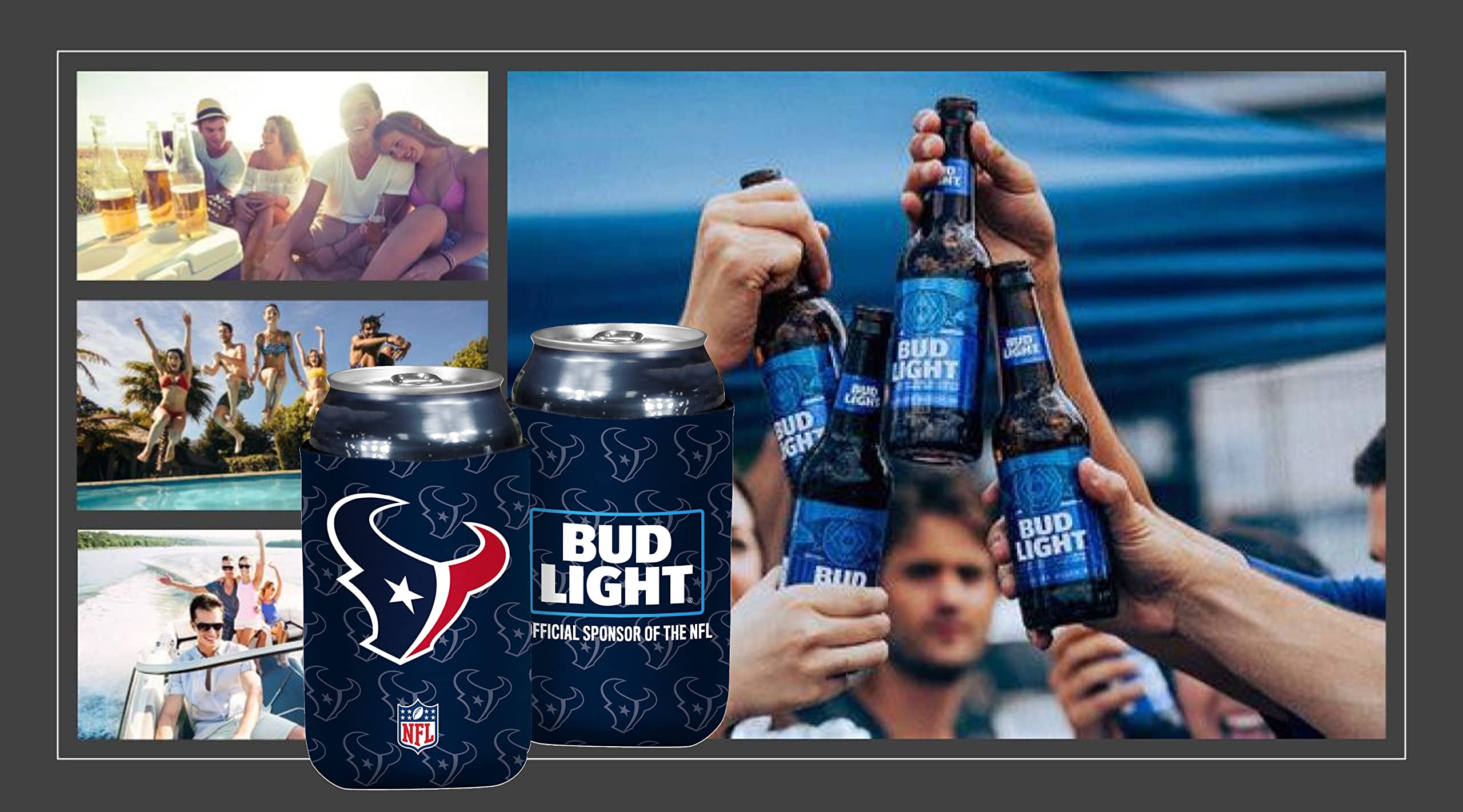 Bud Light & NFL Licensed Houston Texans Premium Insulated Neoprene
