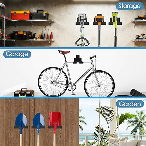 Miniatura 6 de Organizador de garaje resistente para colgar en la pared, soporte para malezas, organizador de cobertizos, para césped, garaje, almacenamiento de