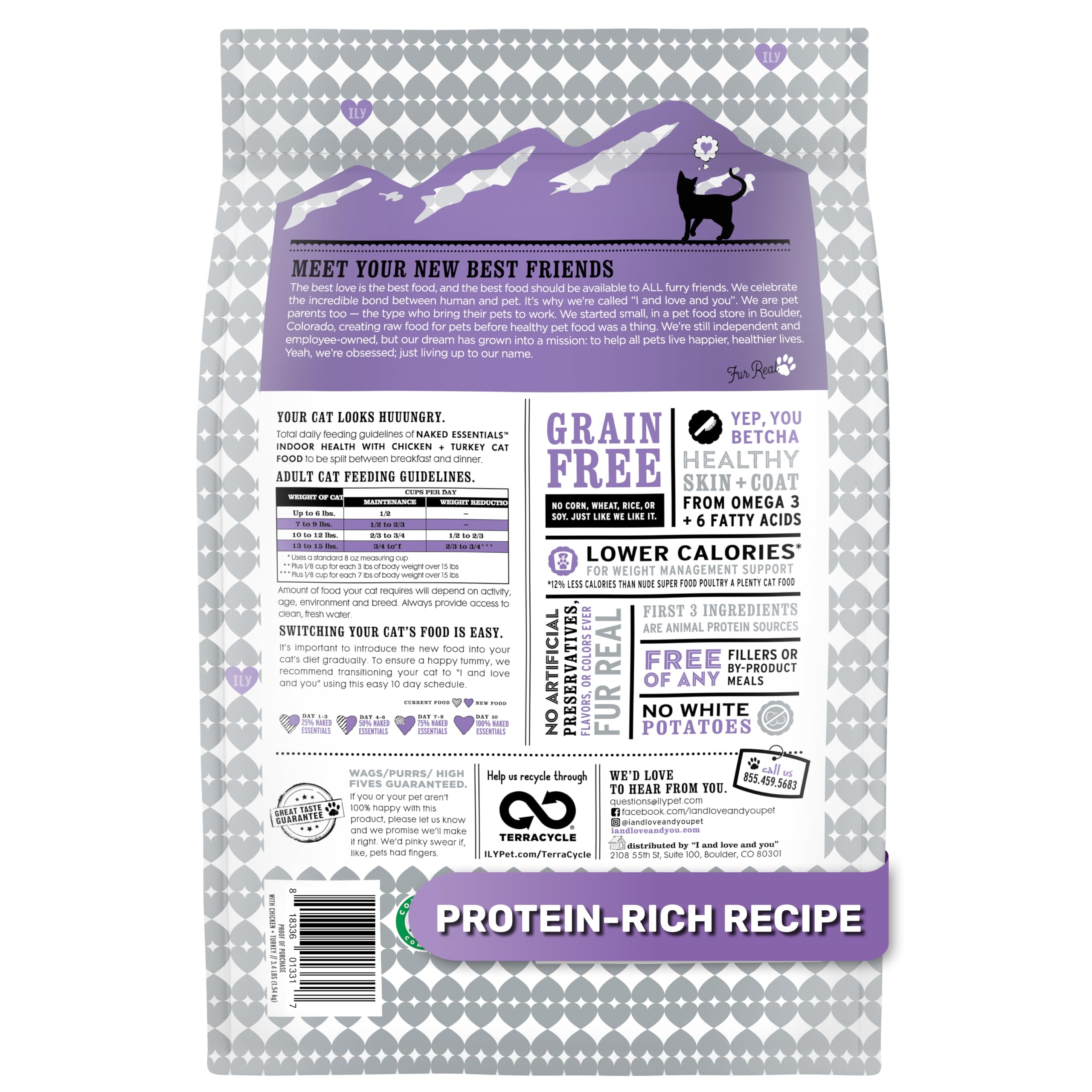 I and love and you Naked Essentials sucha karma dla kotów – kurczak + indyk dla zdrowia w pomieszczeniach – bez zbóż, prawdziwe mięso, bez wypełniaczy, worek 1,5 kg