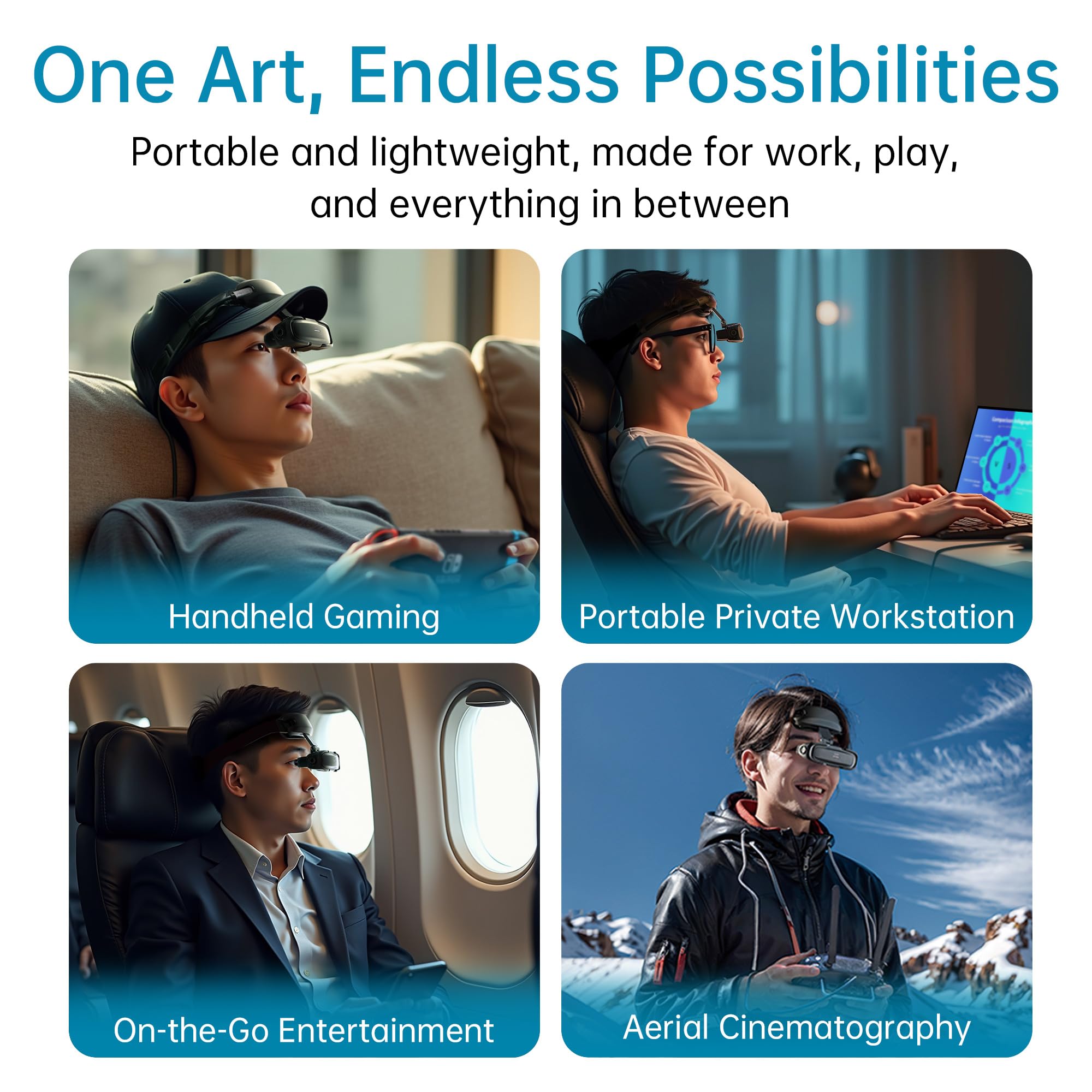 GOOVIS Art XR Head Mounted Display – 110'' FHD Micro-OLED Video Display, Lightweight & Compact, Open-View for Multitasking, Works with PC/iPhone16/Android/Gaming Consoles/Handhelds (Black)