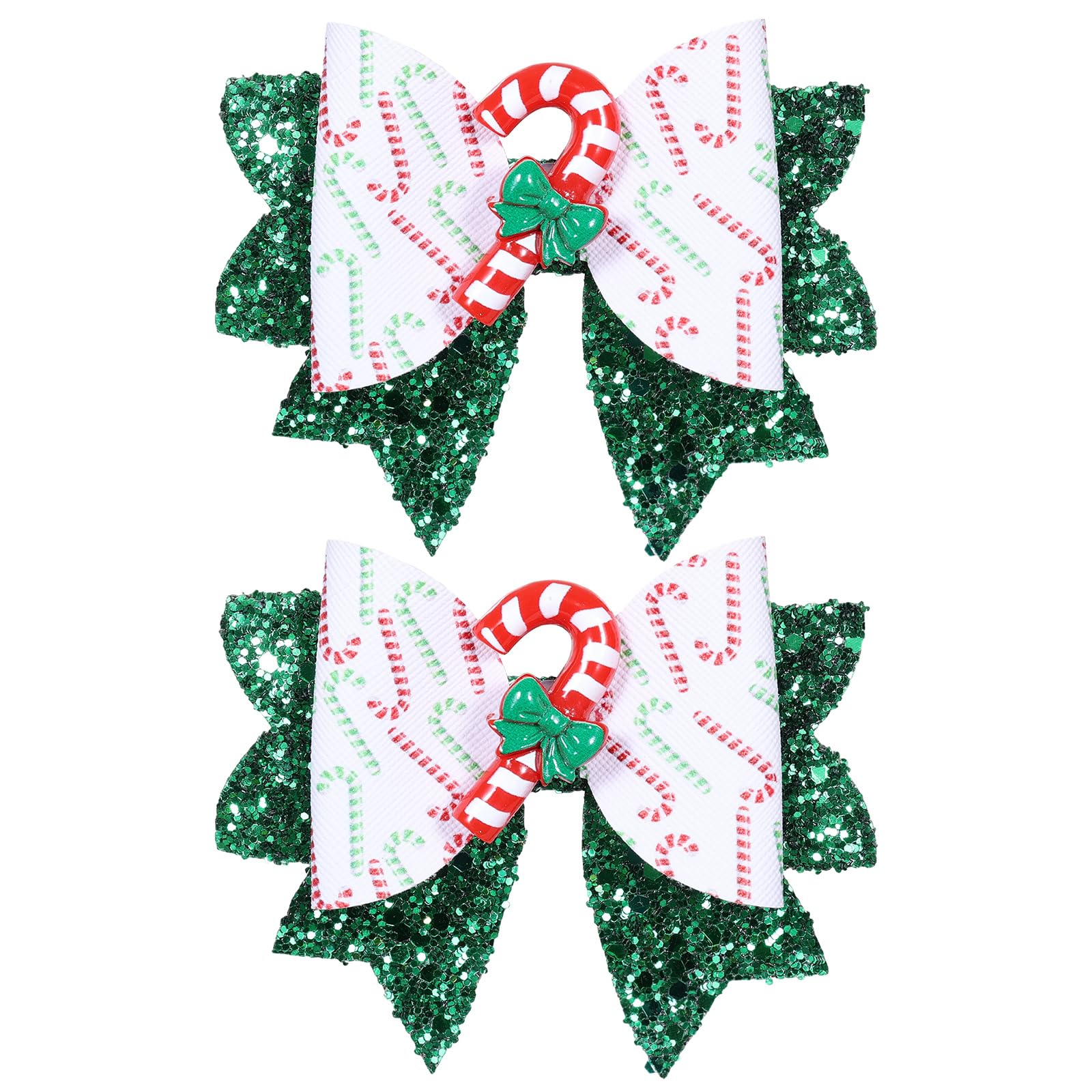 Miroksh Glitter Christmas Hair Bows 2pcs 3.5'' Sparkly - hair accessories | Mubboo