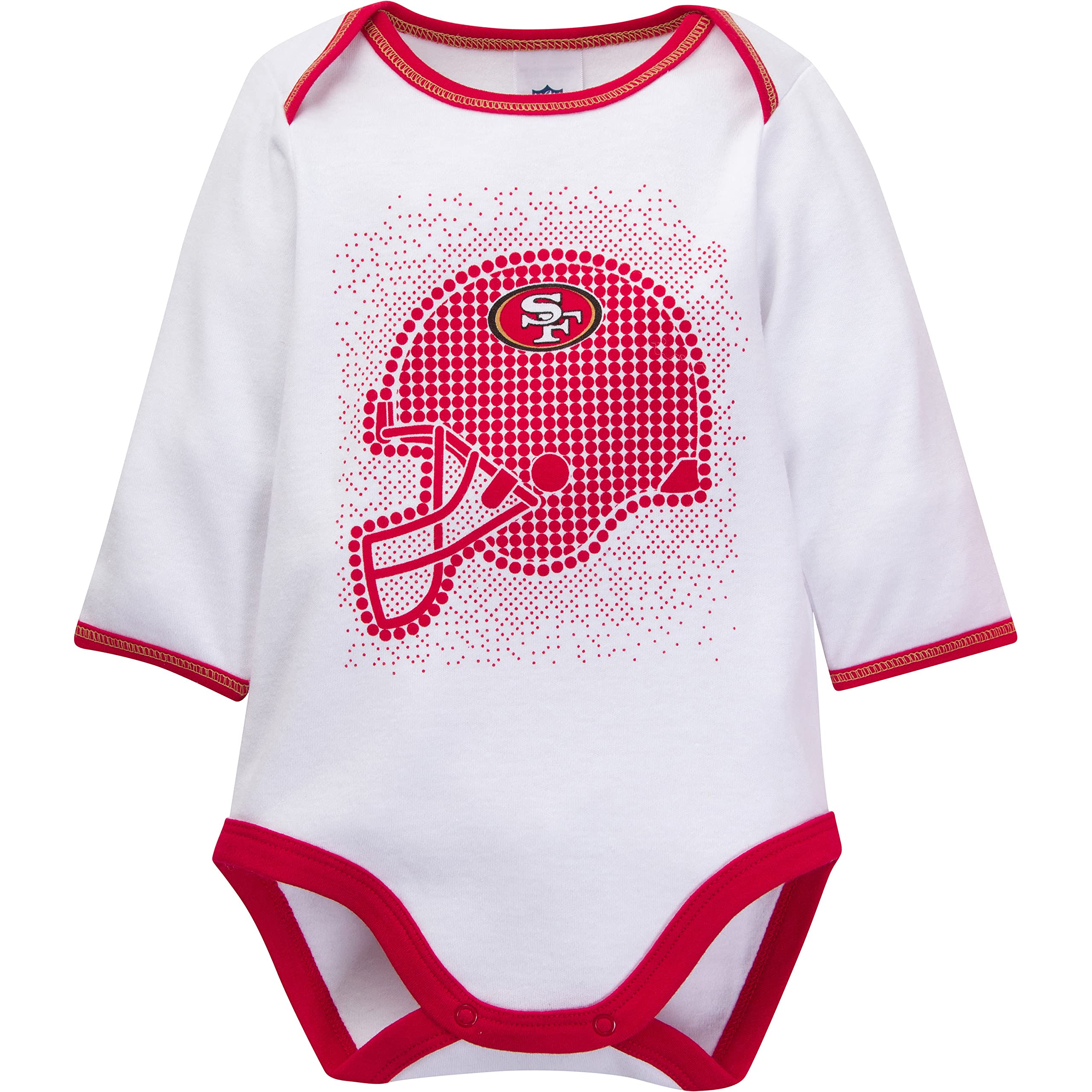 Gerber NFL San Francisco 49Ers 3 Pack Bodysuit Footed Pant and Cap Registry Gift Set, red San Francisco 49Ers New, 6-9 Months