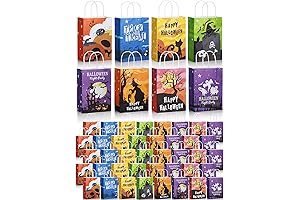 Qilery Halloween Treat Bags with Durable Handles for Spooky Festivities