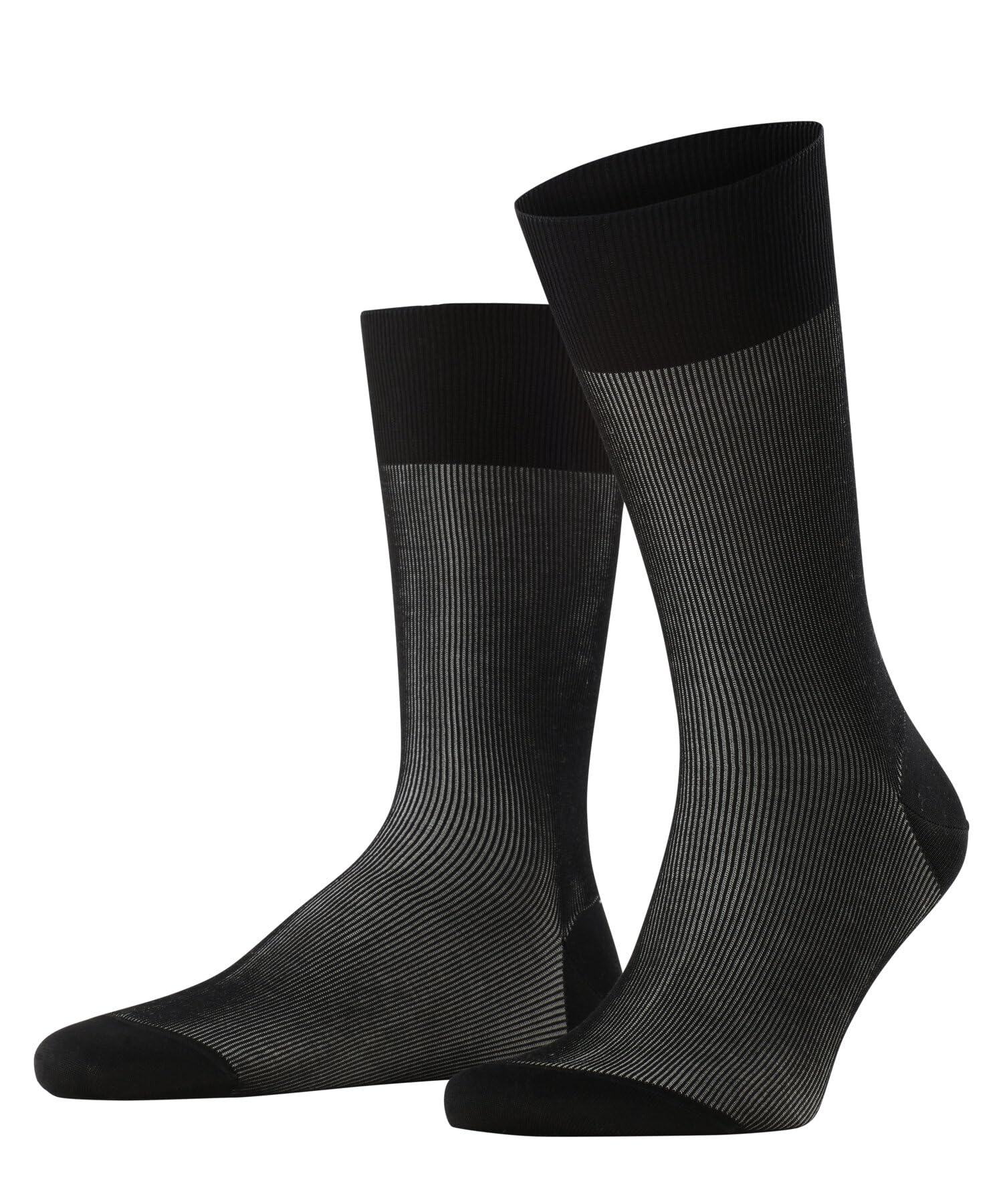 FALKE Men's Fine Shadow M So Cotton Patterned 1 Pair Socks, Black Black-Mix 3010, 5.5-6.5