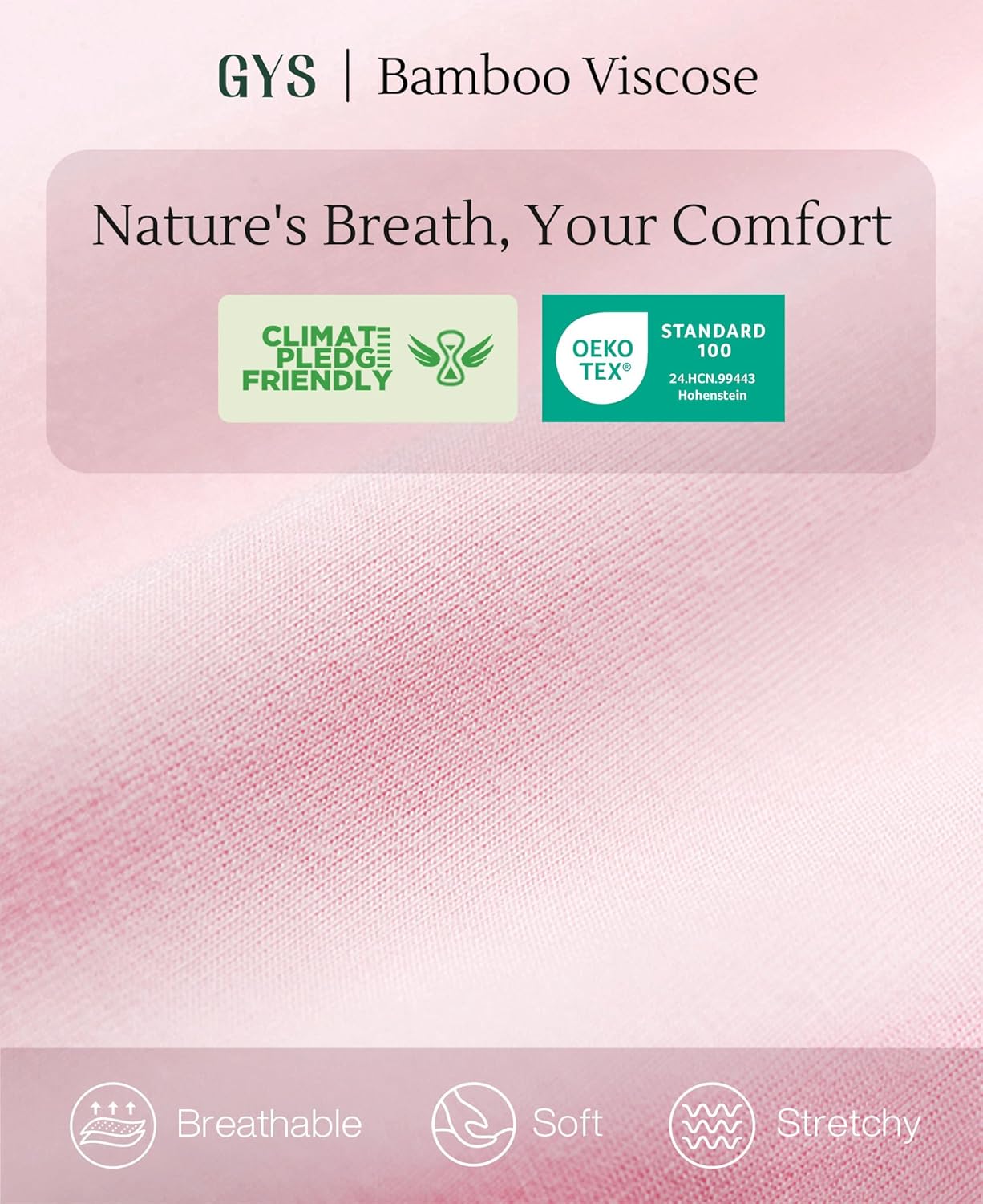 GYS Bamboo Viscose Womens Pajamas Set Long Sleeve Crew Neck Sleep Set - Image 5