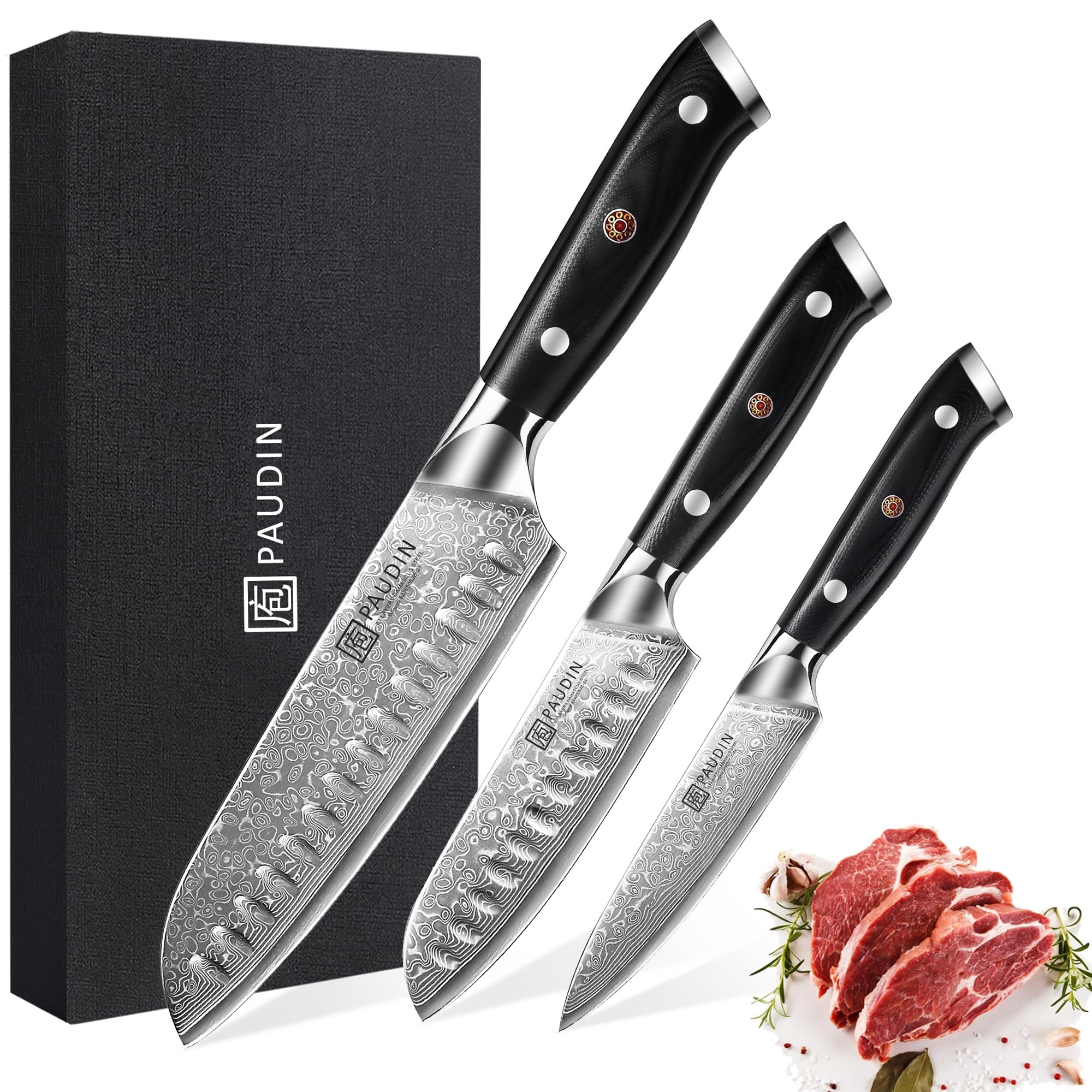 Japanisches Messer Küchen PAUDIN Damast – 3-teil Produktbild-Vorschau 9