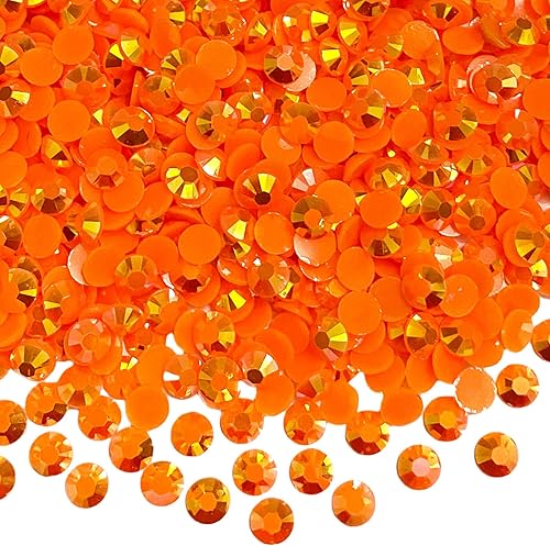 LIMAOLLY 3000 unidades de diamantes de imitación de resina AB de 0.197 in con parte trasera plana, purpurina redonda sin fijación para bricolaje,