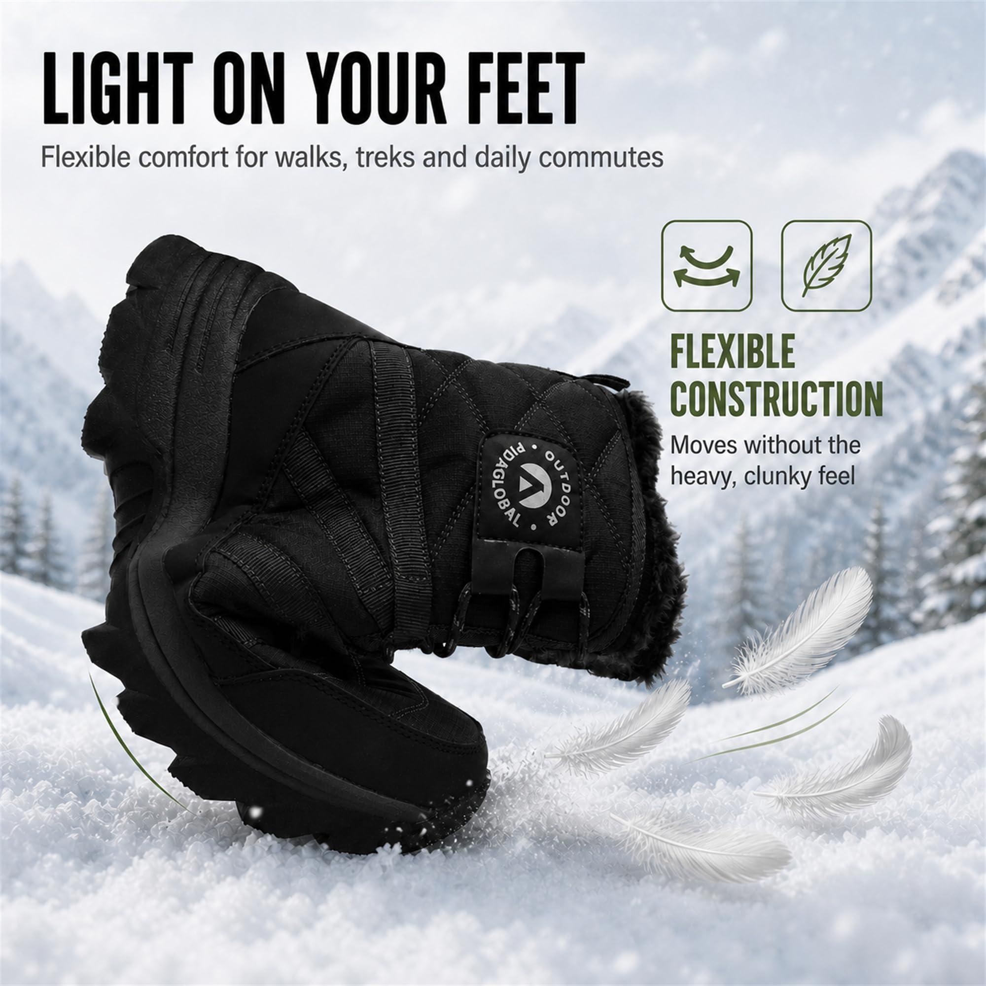 Herren Winterstiefel Warm Gefüttert Schneestiefel Outdoor
