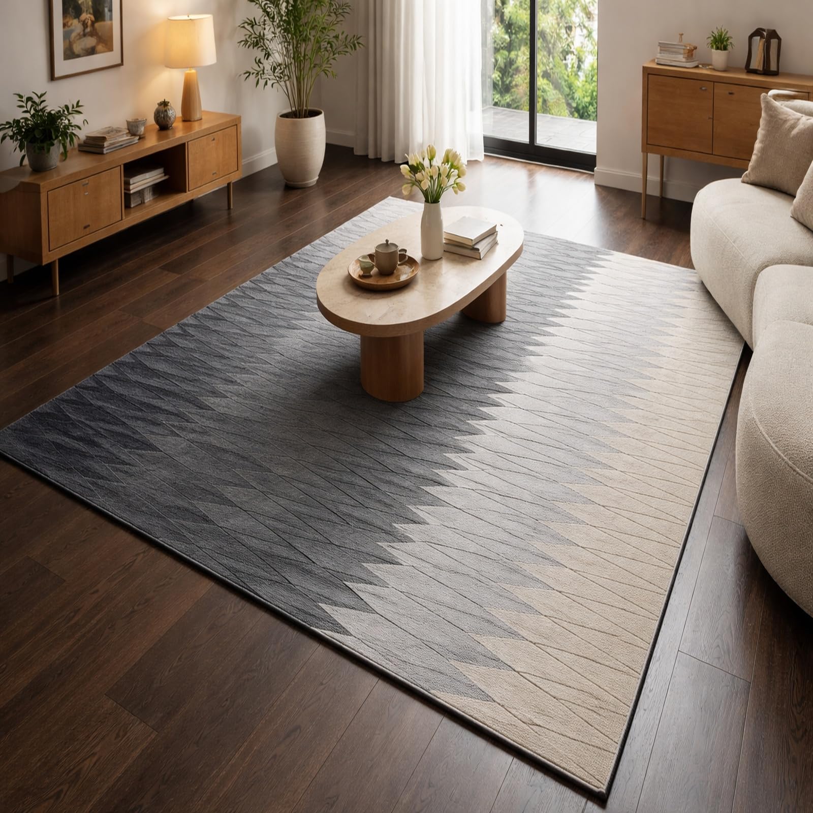 Alfombras lavables para sala de estar Rururug solución fácil cuidado gris
