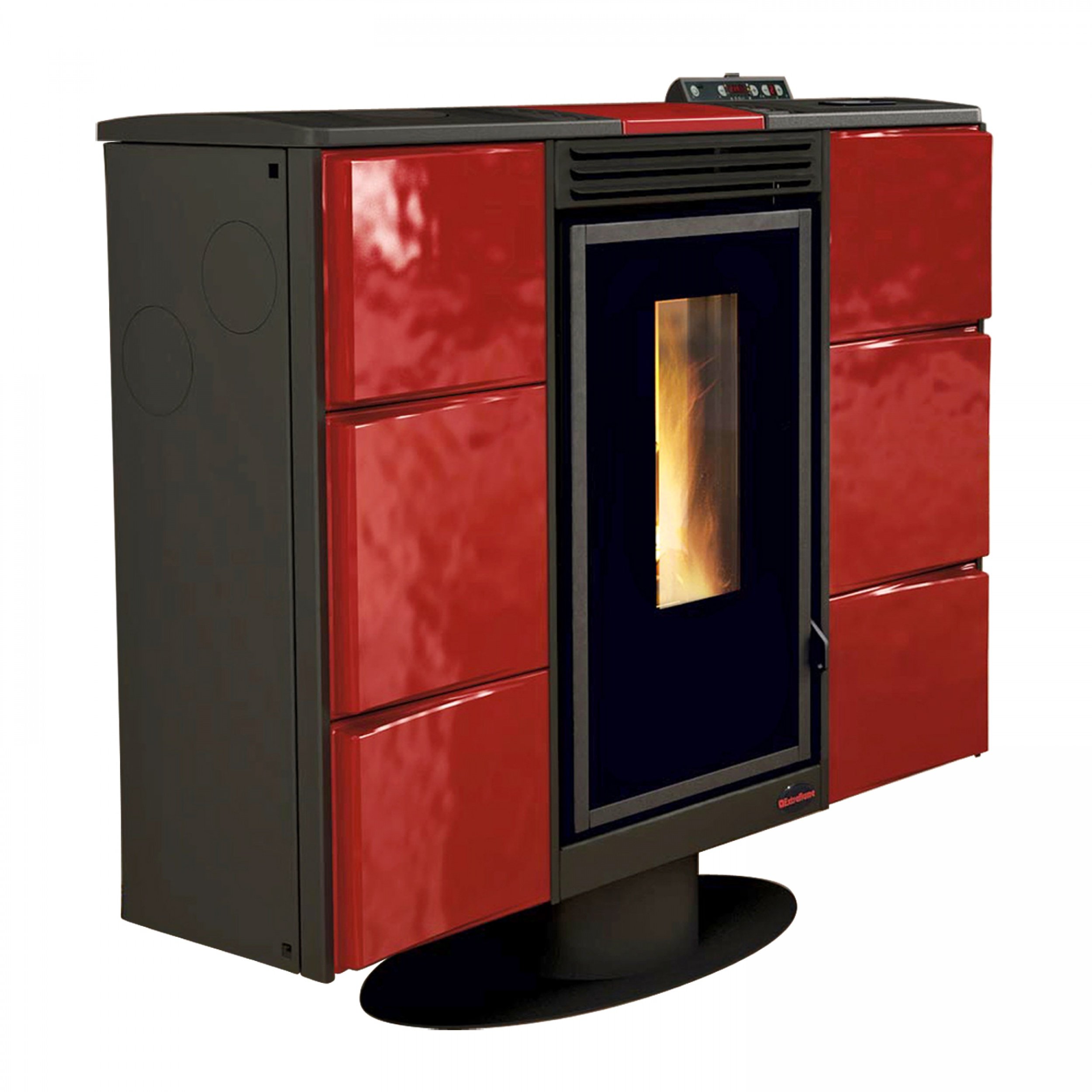 Extraflame Elisir Idro pellet stove in a living room setting