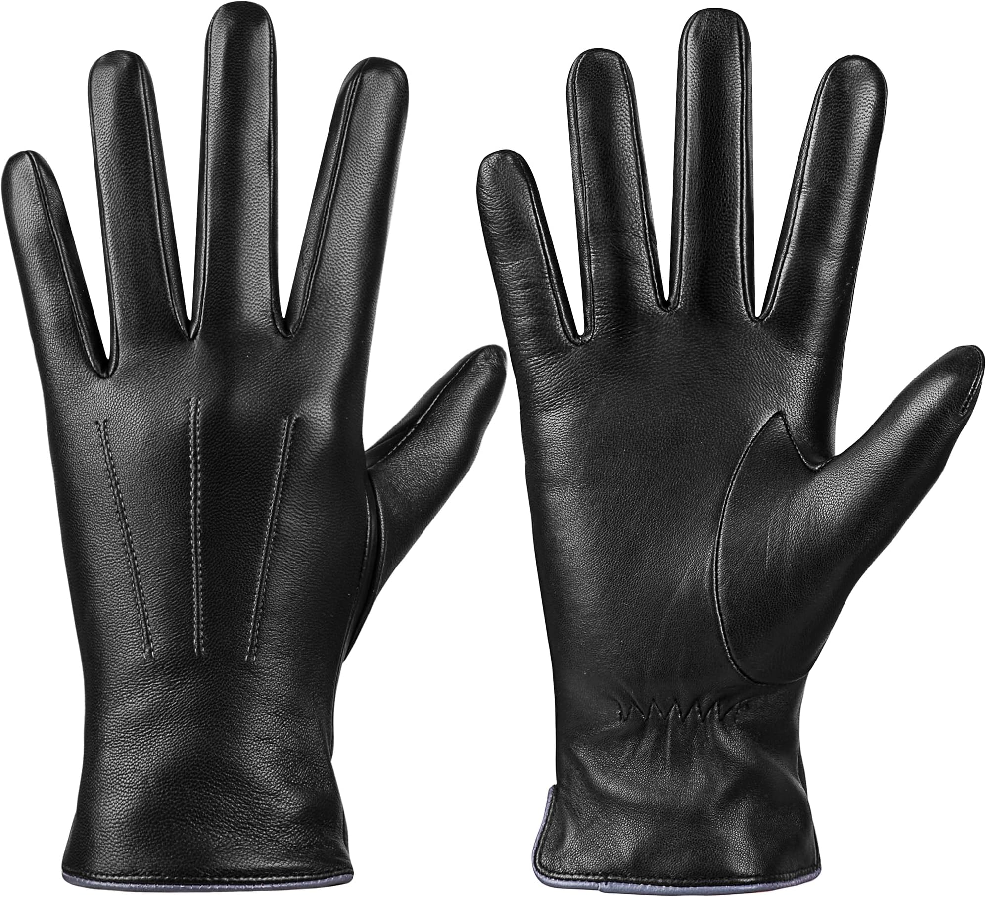 LOKIMSIWinter Sheepskin Leather Gloves for Women,Intelligent Texting Wool Lined Touch Screen Warm Gloves