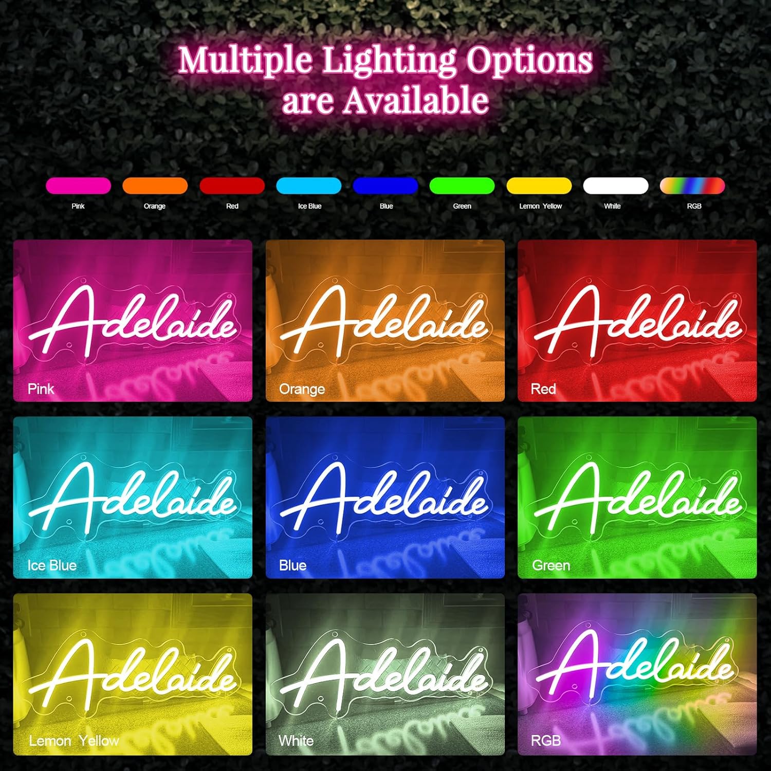 Custom Neon Sign, Personalized Name Light Up Sign for Wall Decor, Bedroom, Wedding, Birthday, Christmas, or Home Decor Gift for Kids, Boys, Girls, Him or Her