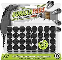 Slipstick GorillaBumperPads 64-Pack 1/2" Premium Adhesive Non-Slip Rubber Bumpers - Cabinet Door Stoppers & Gripper Pads